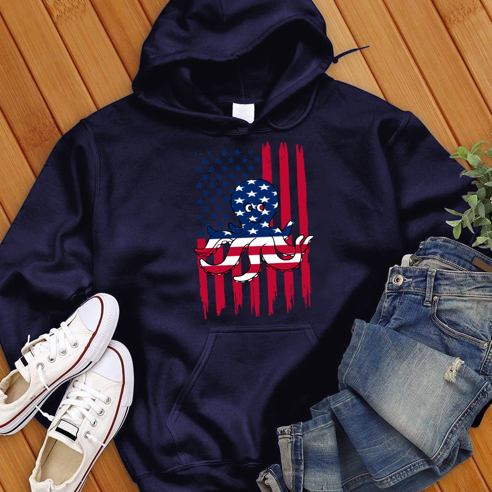 American Flag Octopus Hoodie