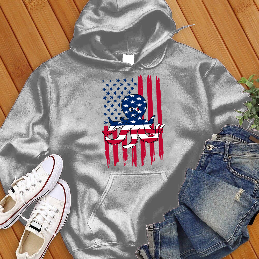 American Flag Octopus Hoodie