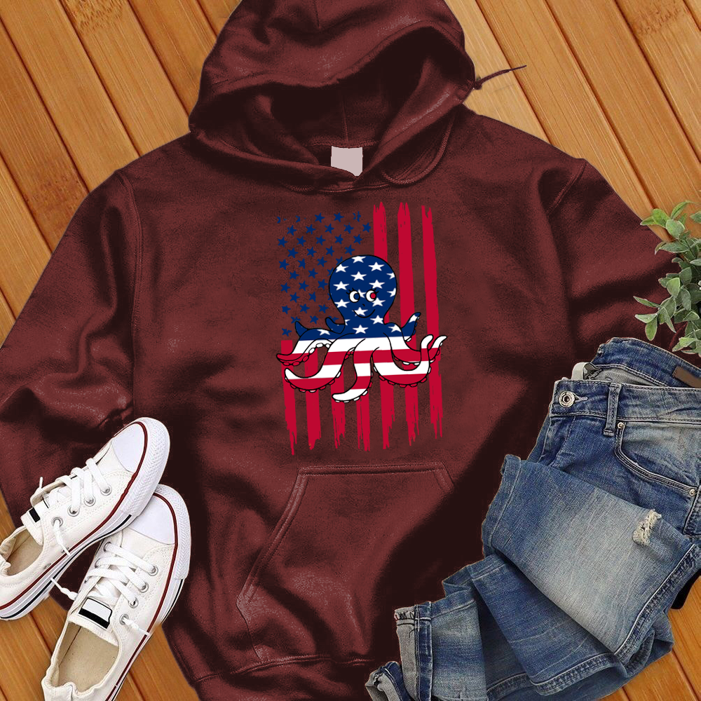 American Flag Octopus Hoodie