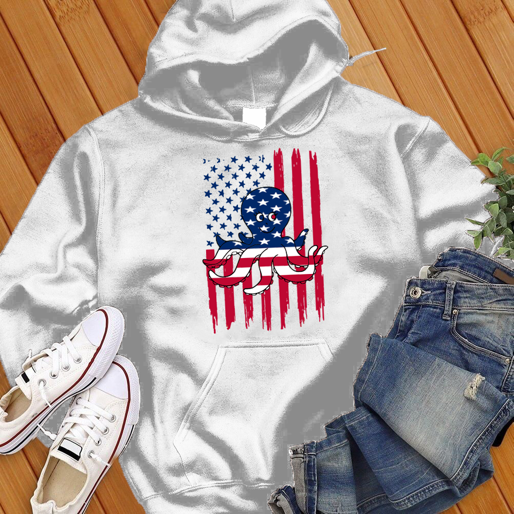 American Flag Octopus Hoodie