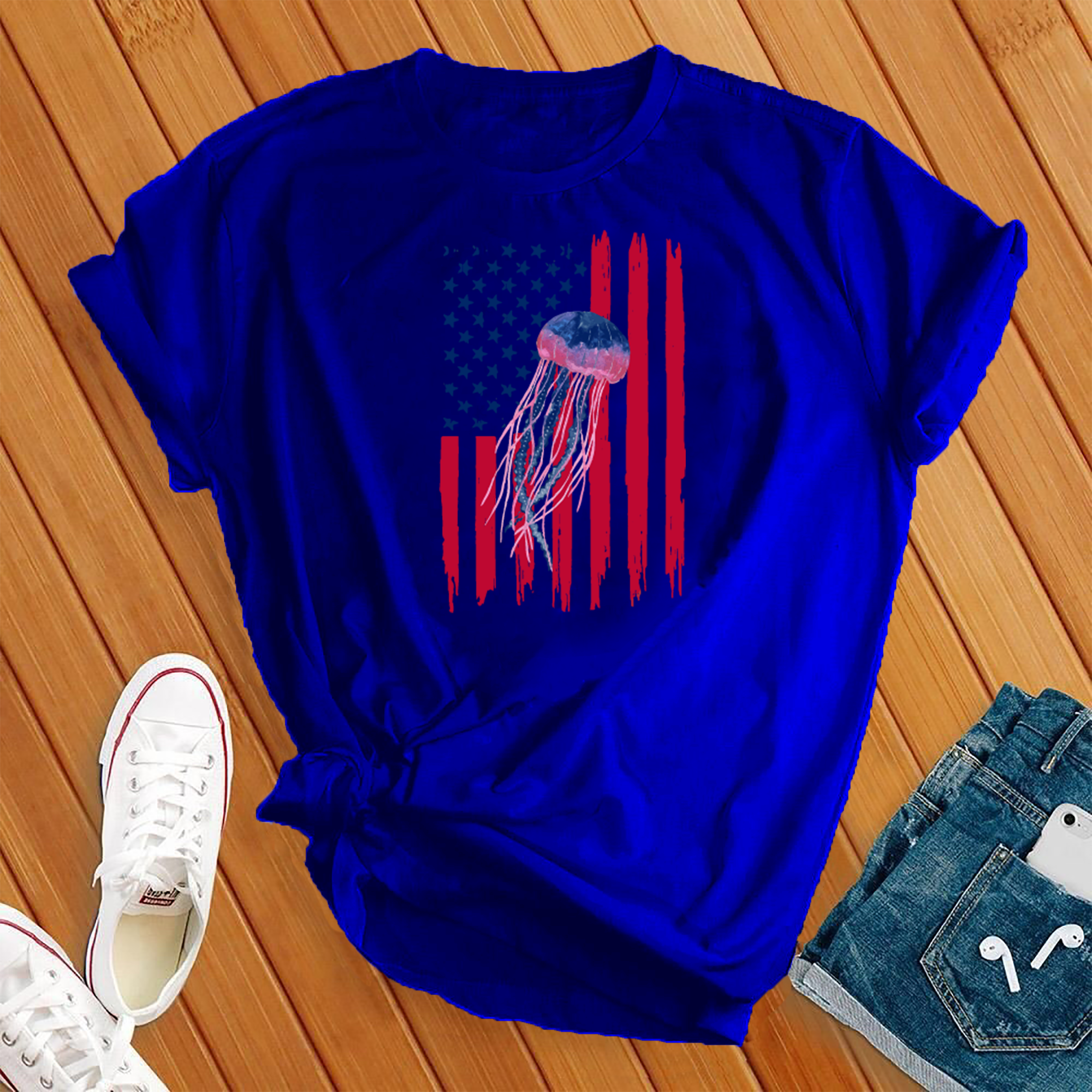 American Flag Jellyfish Tee