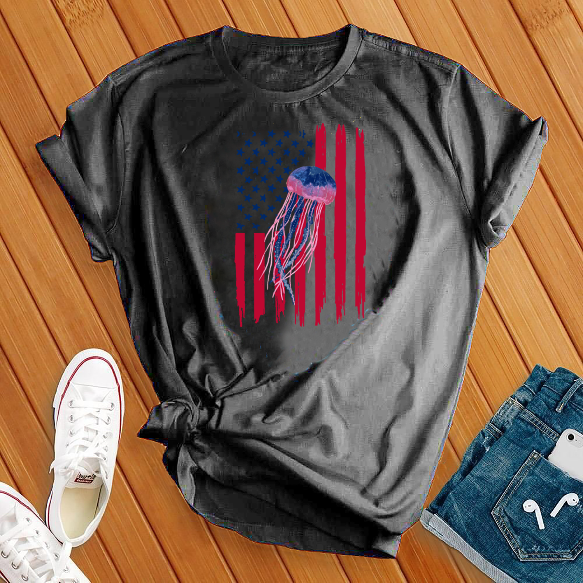 American Flag Jellyfish Tee