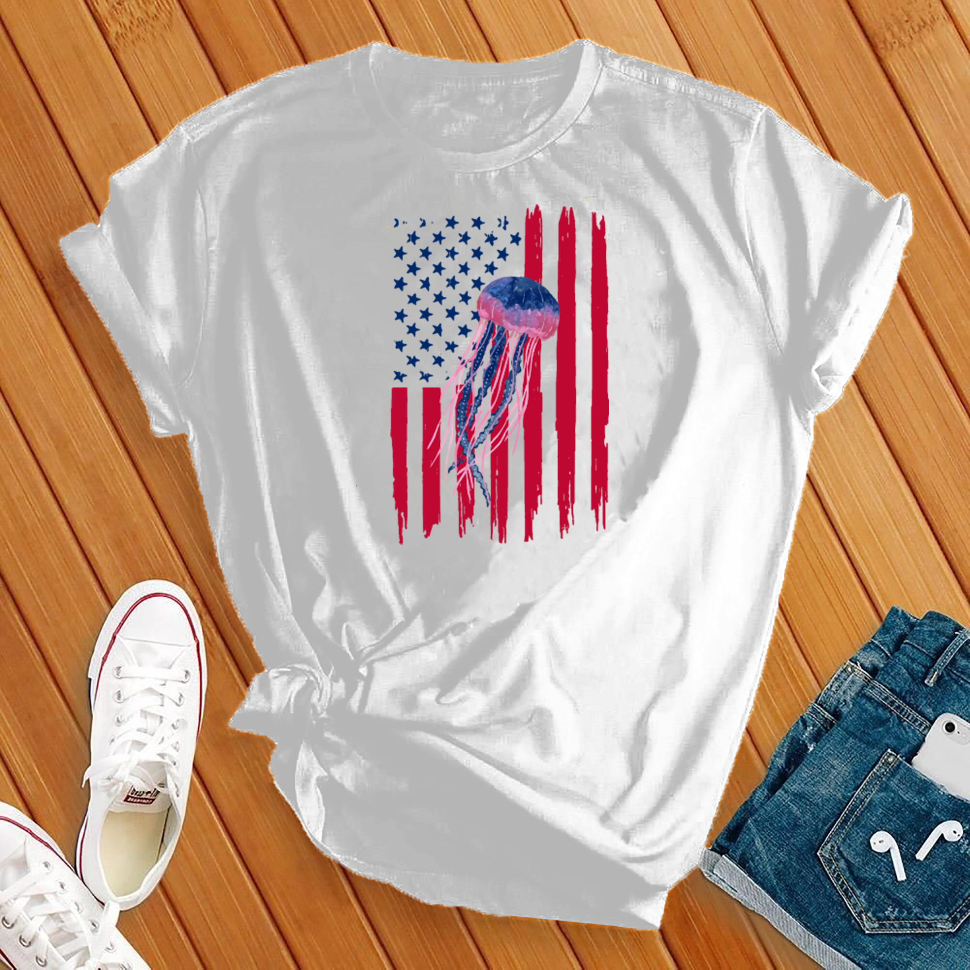 American Flag Jellyfish Tee