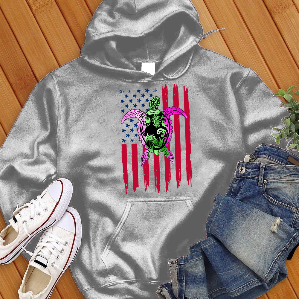 American Flag Turtle Hoodie