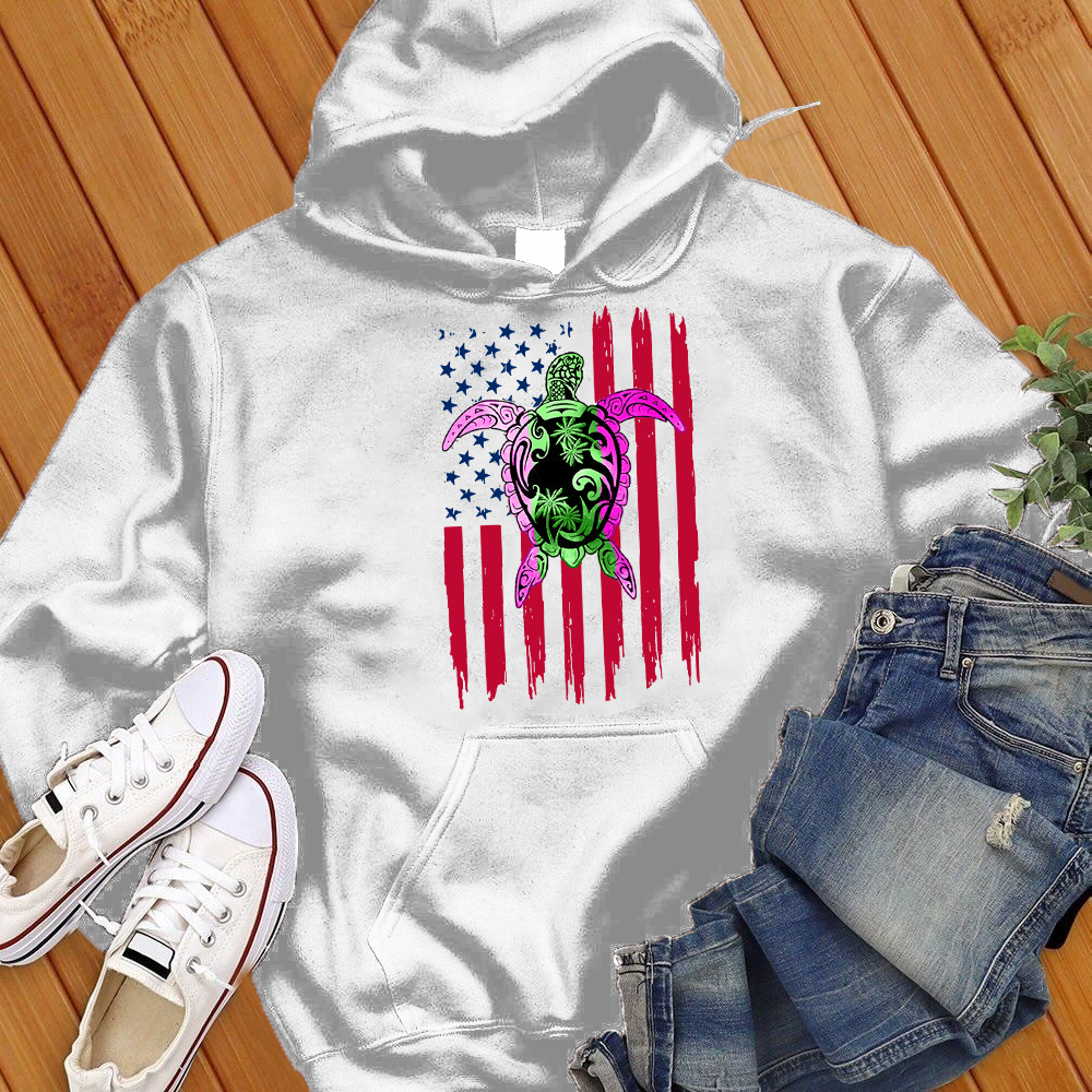 American Flag Turtle Hoodie