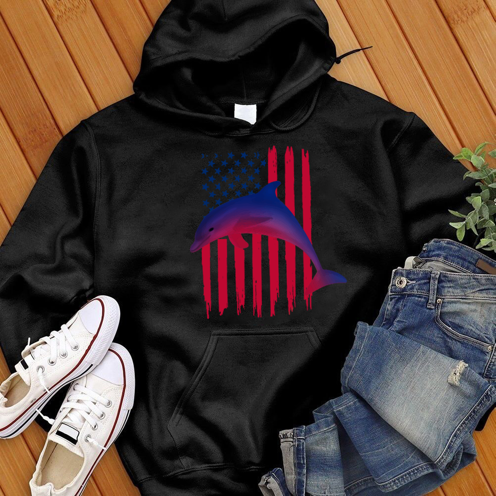 American Flag Dolphin Hoodie