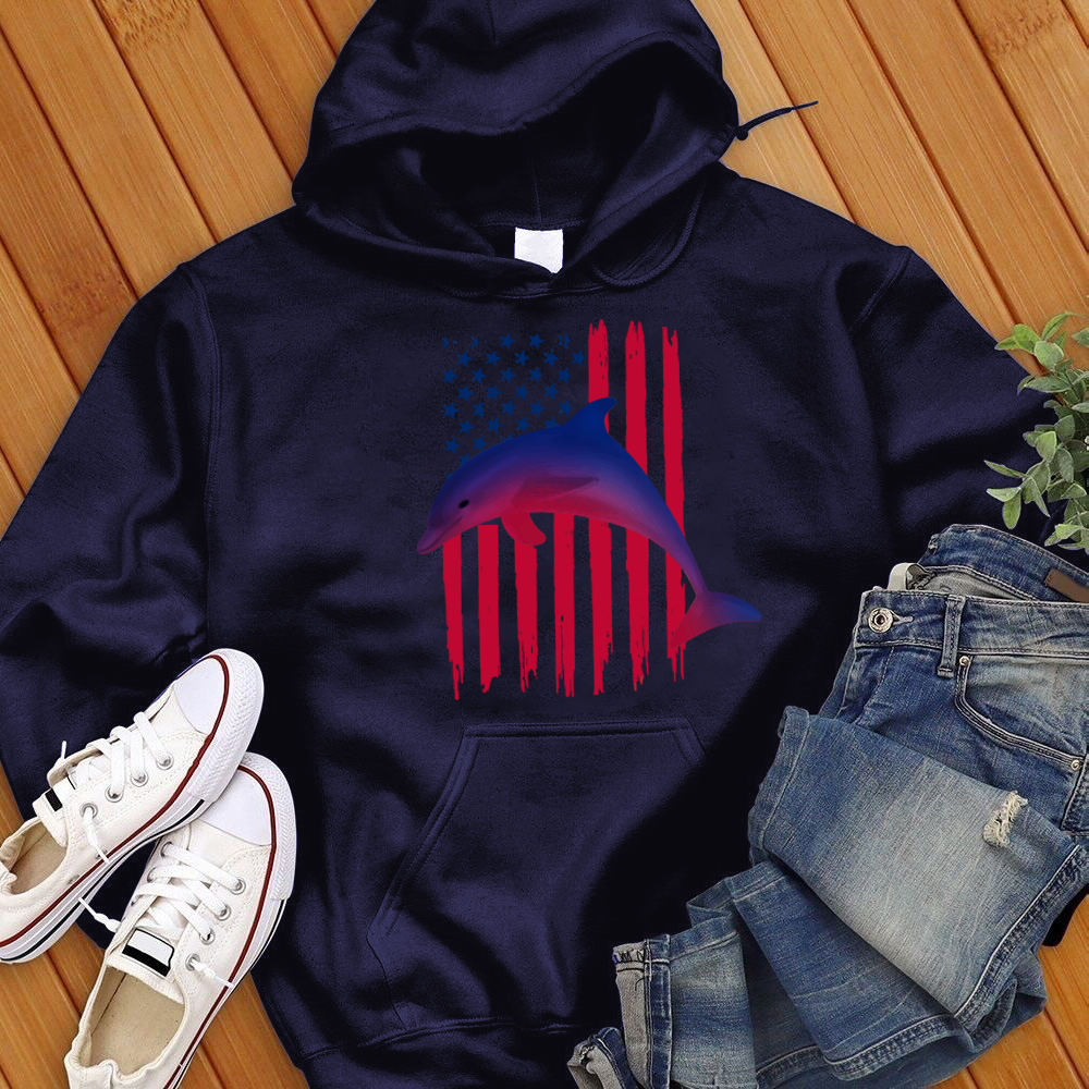 American Flag Dolphin Hoodie