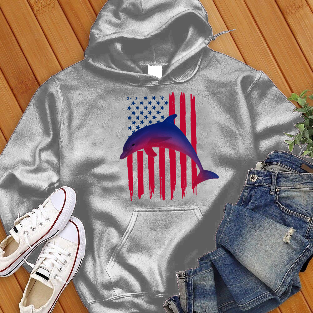 American Flag Dolphin Hoodie