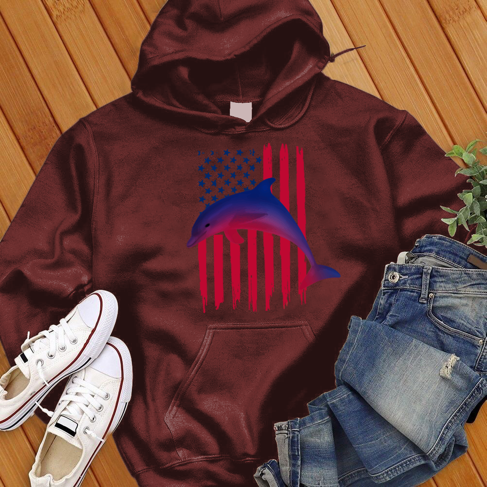 American Flag Dolphin Hoodie