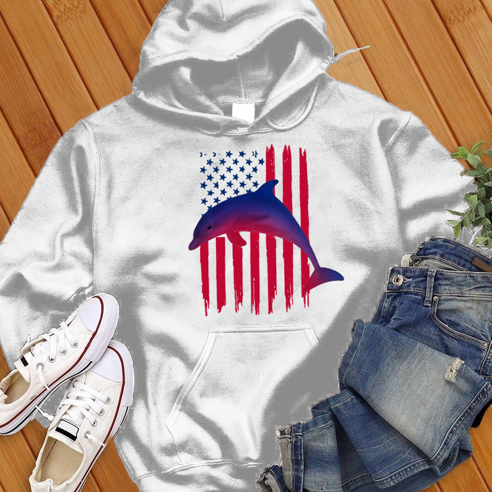 American Flag Dolphin Hoodie