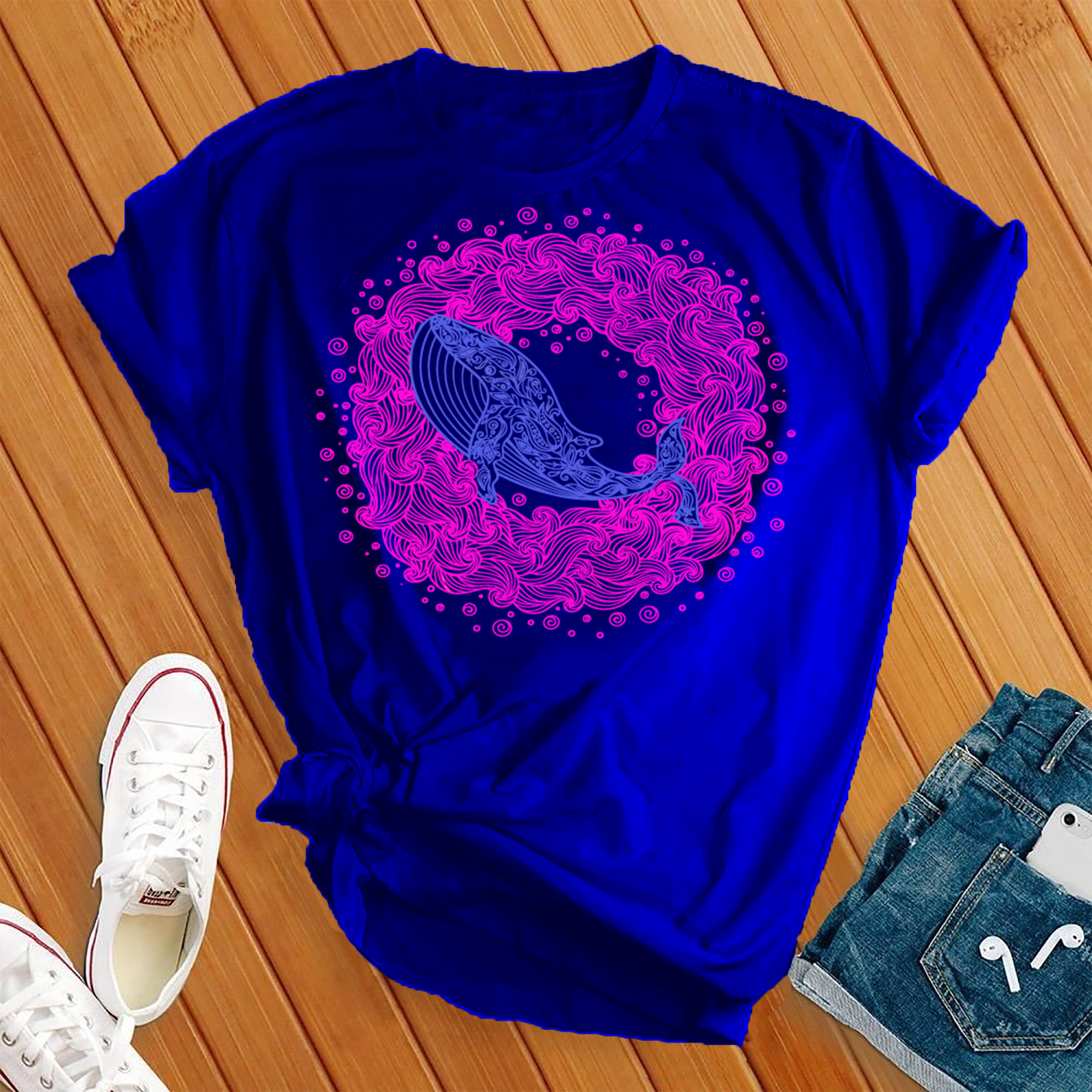 Mandala Whale Wave Tee