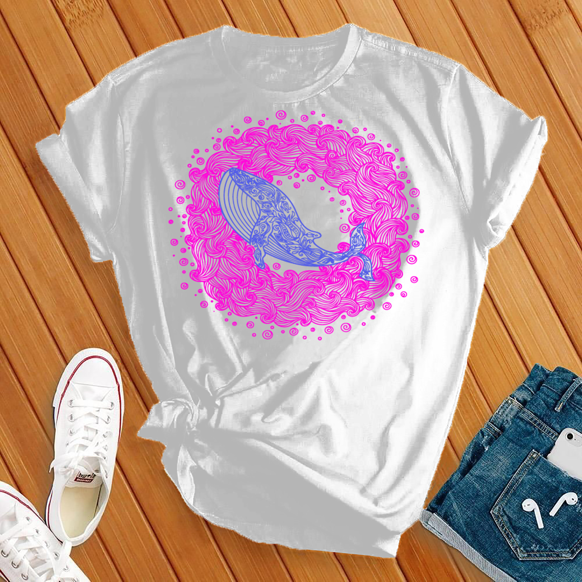 Mandala Whale Wave Tee