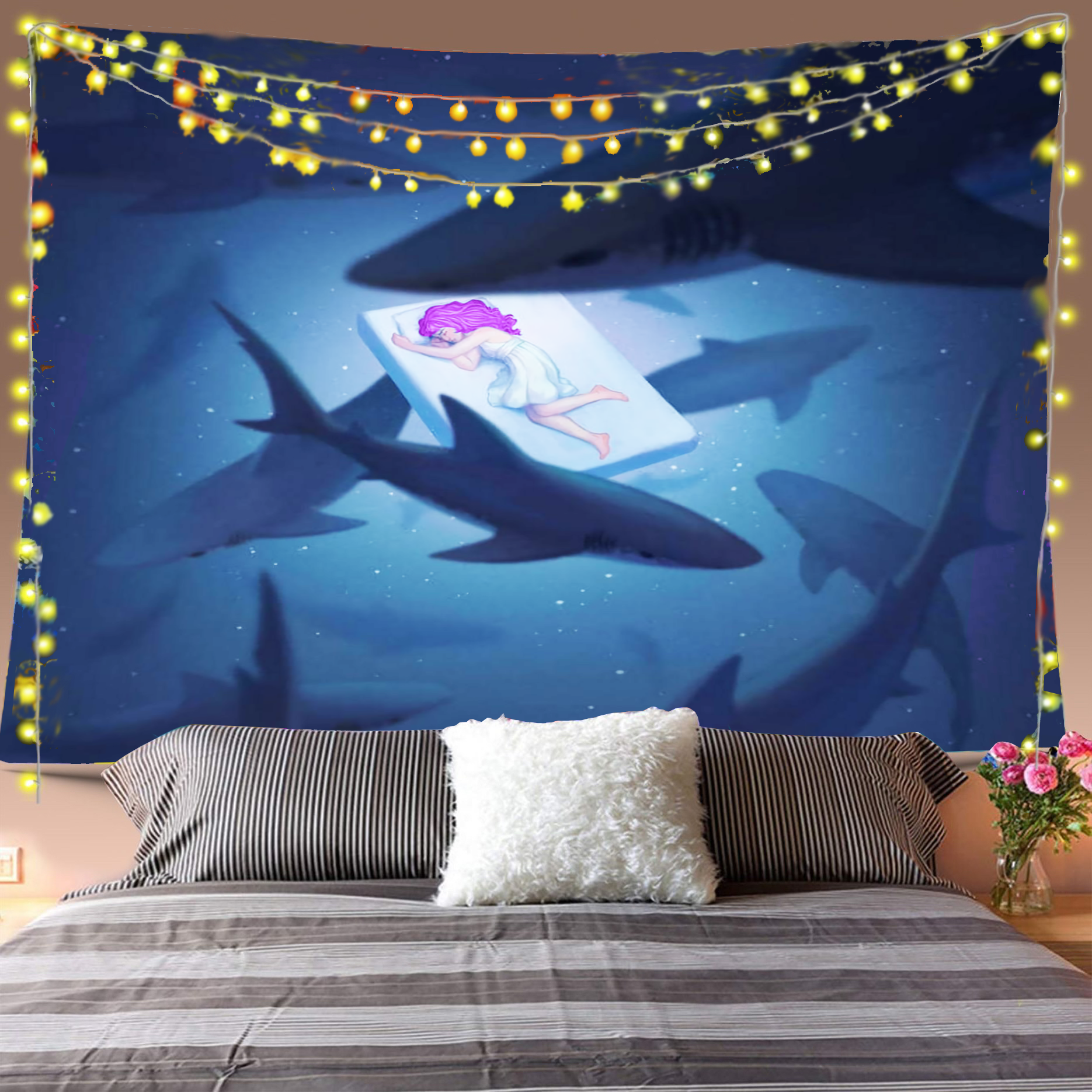 Dreaming Of Sharks Tapestry