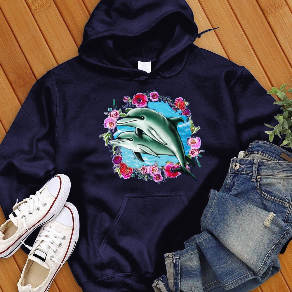 Flower Dolphins Hoodie