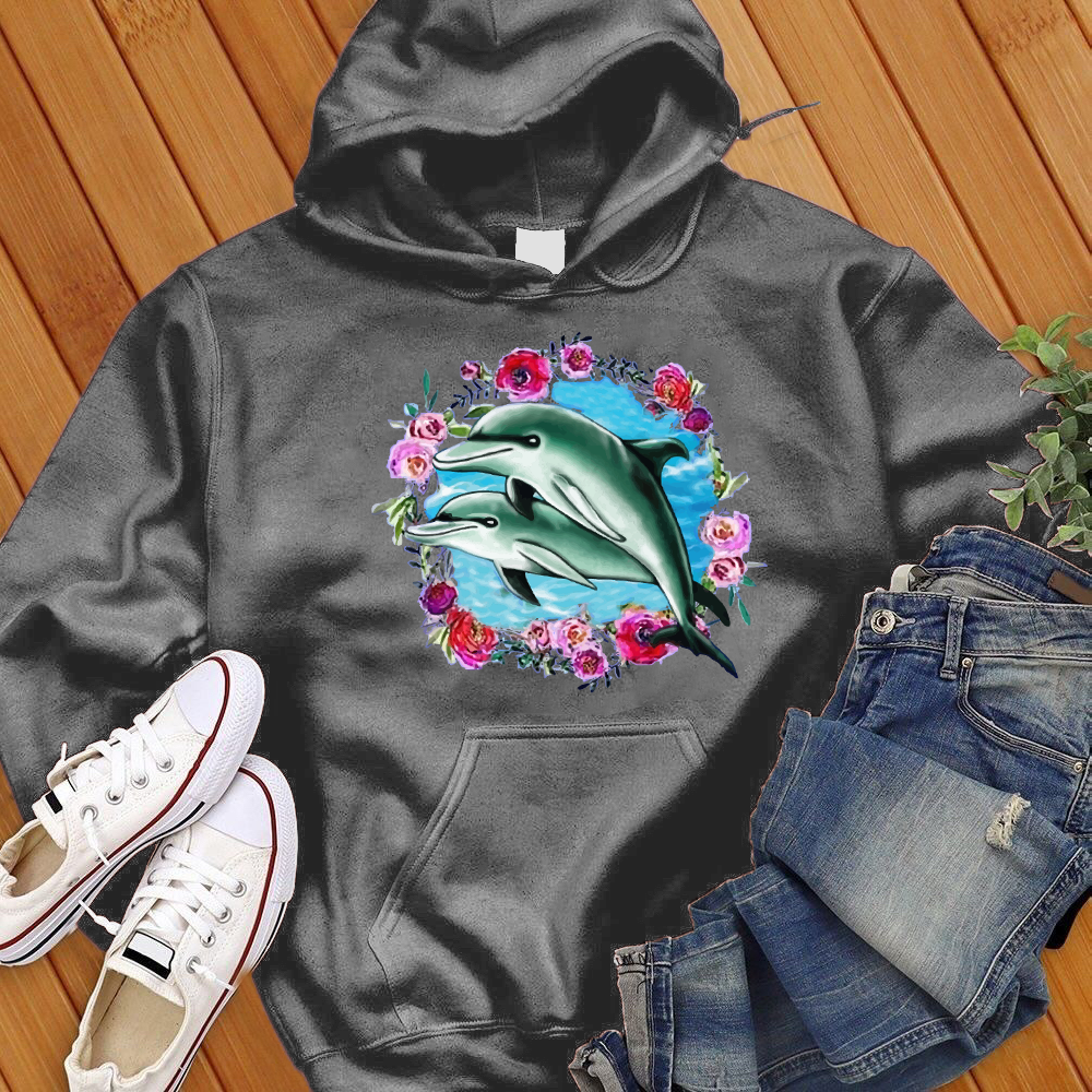 Flower Dolphins Hoodie