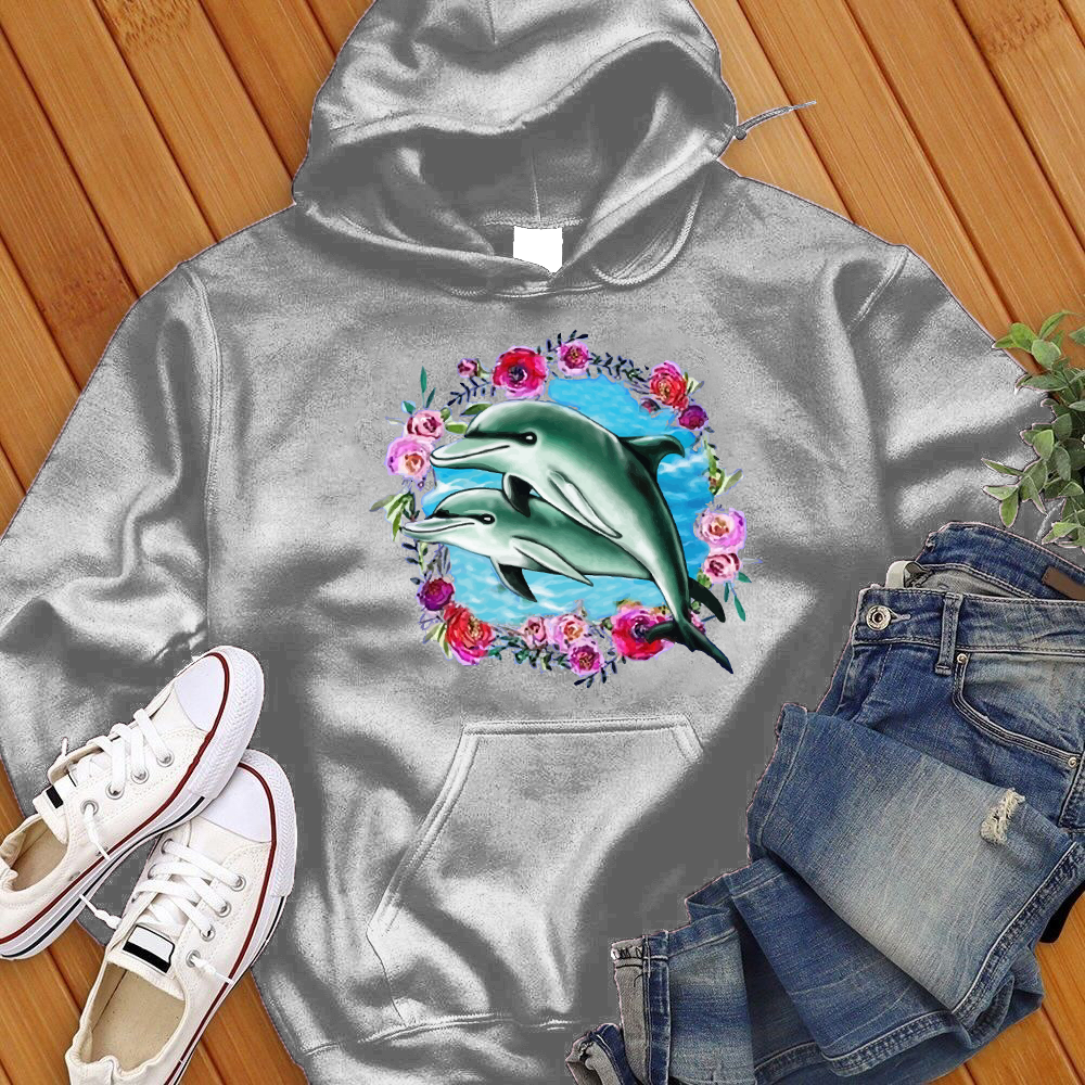 Flower Dolphins Hoodie