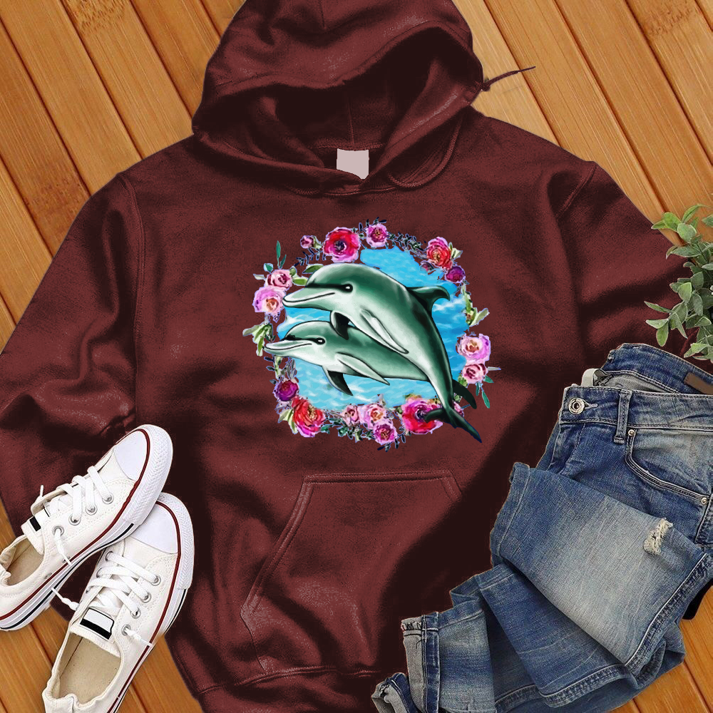 Flower Dolphins Hoodie