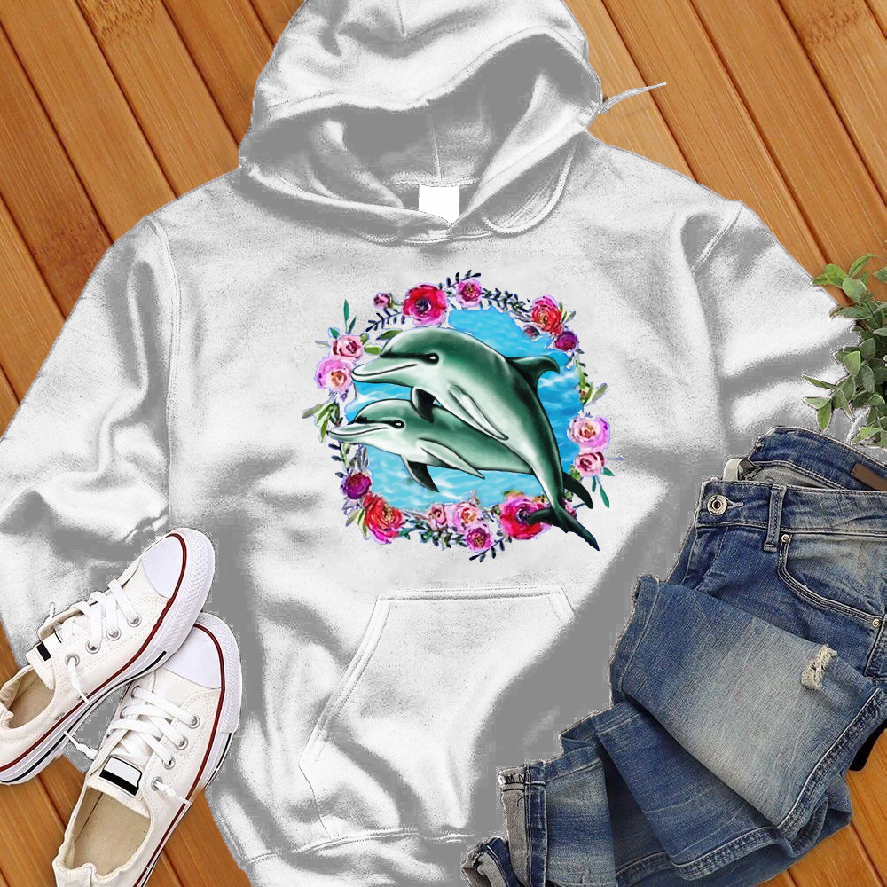 Flower Dolphins Hoodie