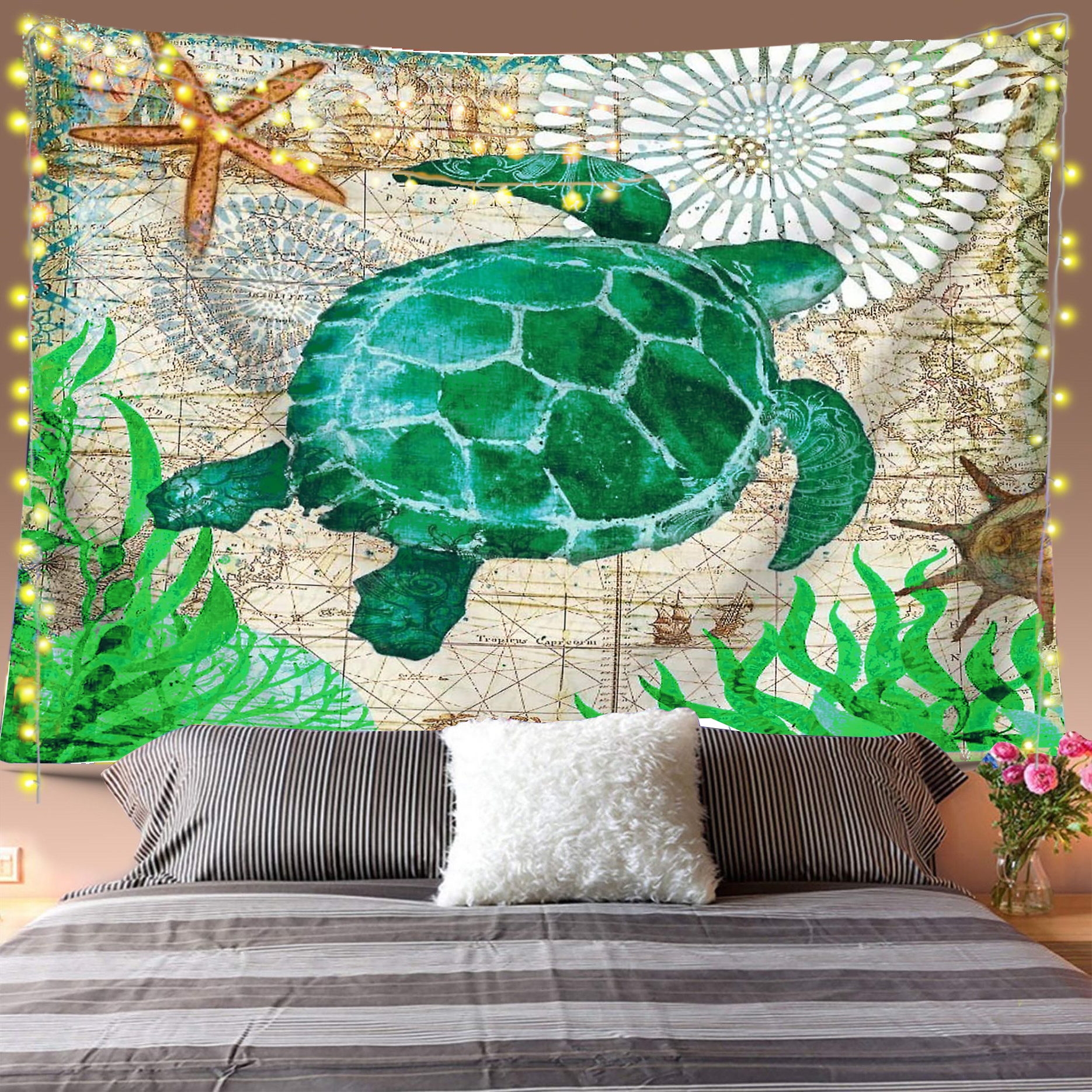 Turtle Map Tapestry