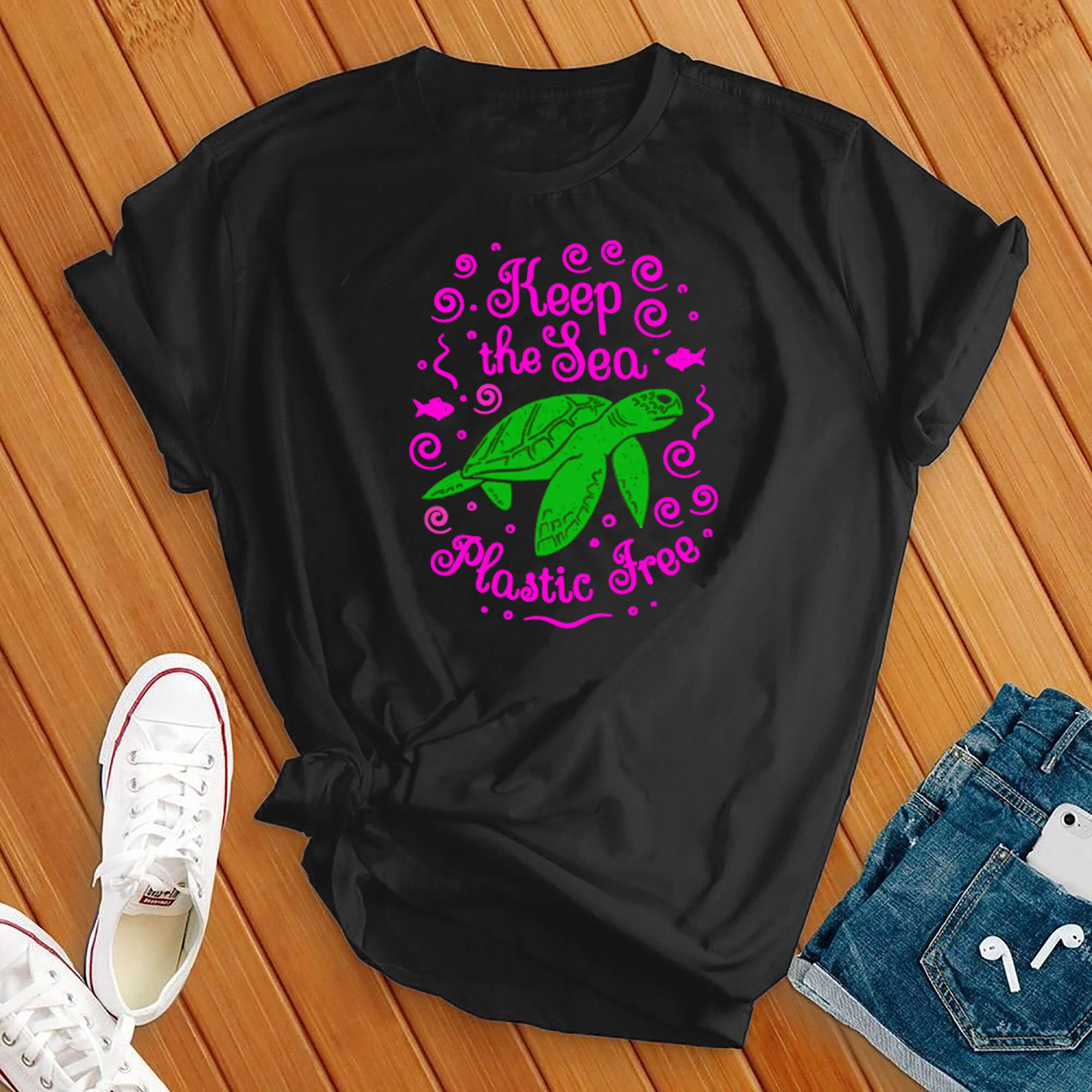 Keep The Sea Plastic Free Turtle Tee