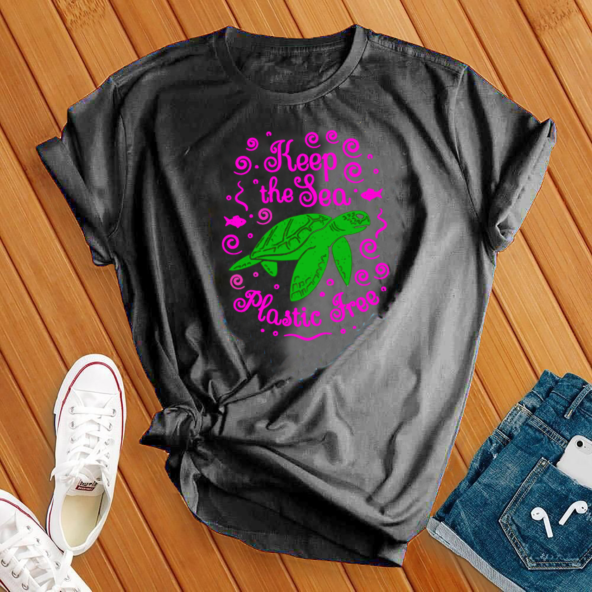 Keep The Sea Plastic Free Turtle Tee