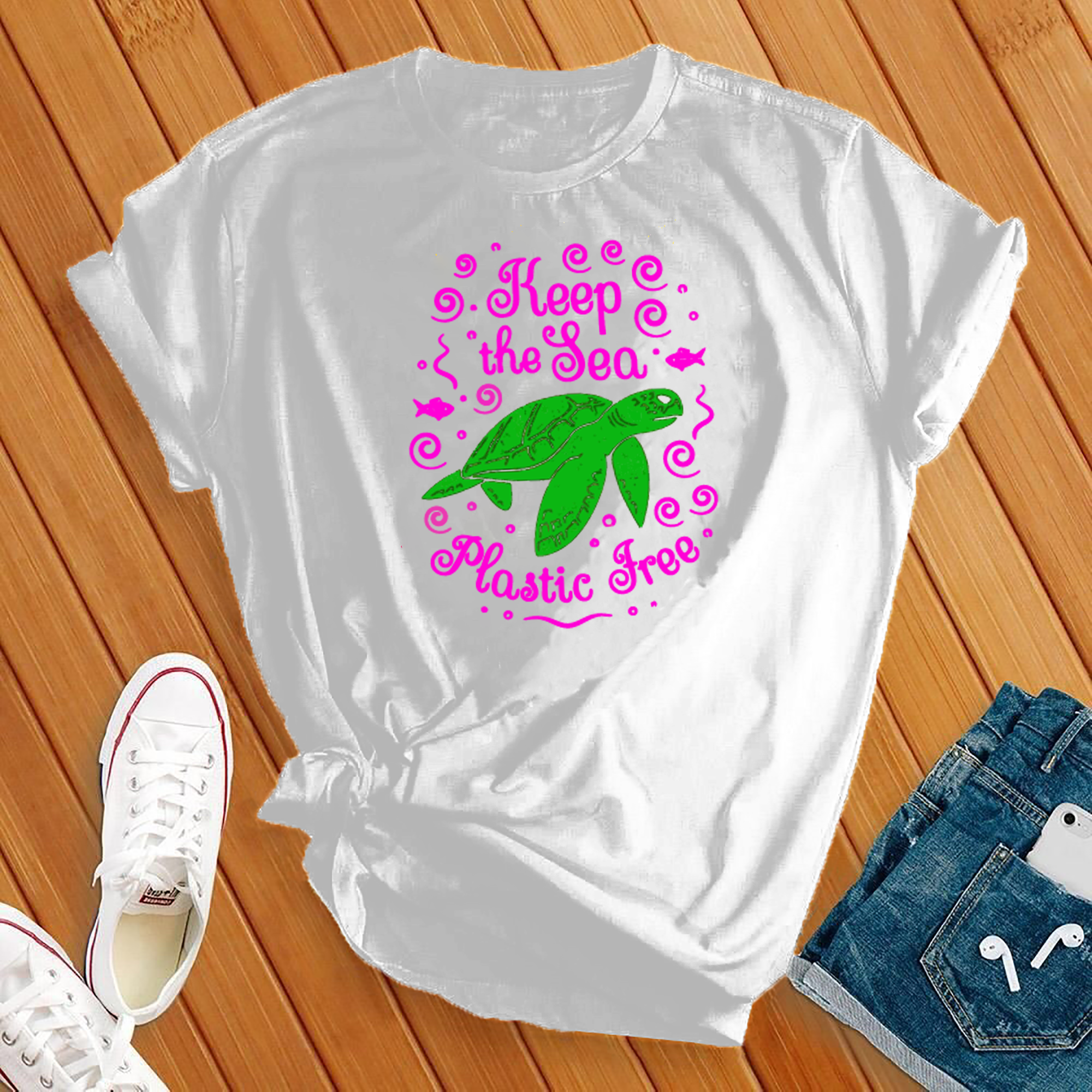 Keep The Sea Plastic Free Turtle Tee