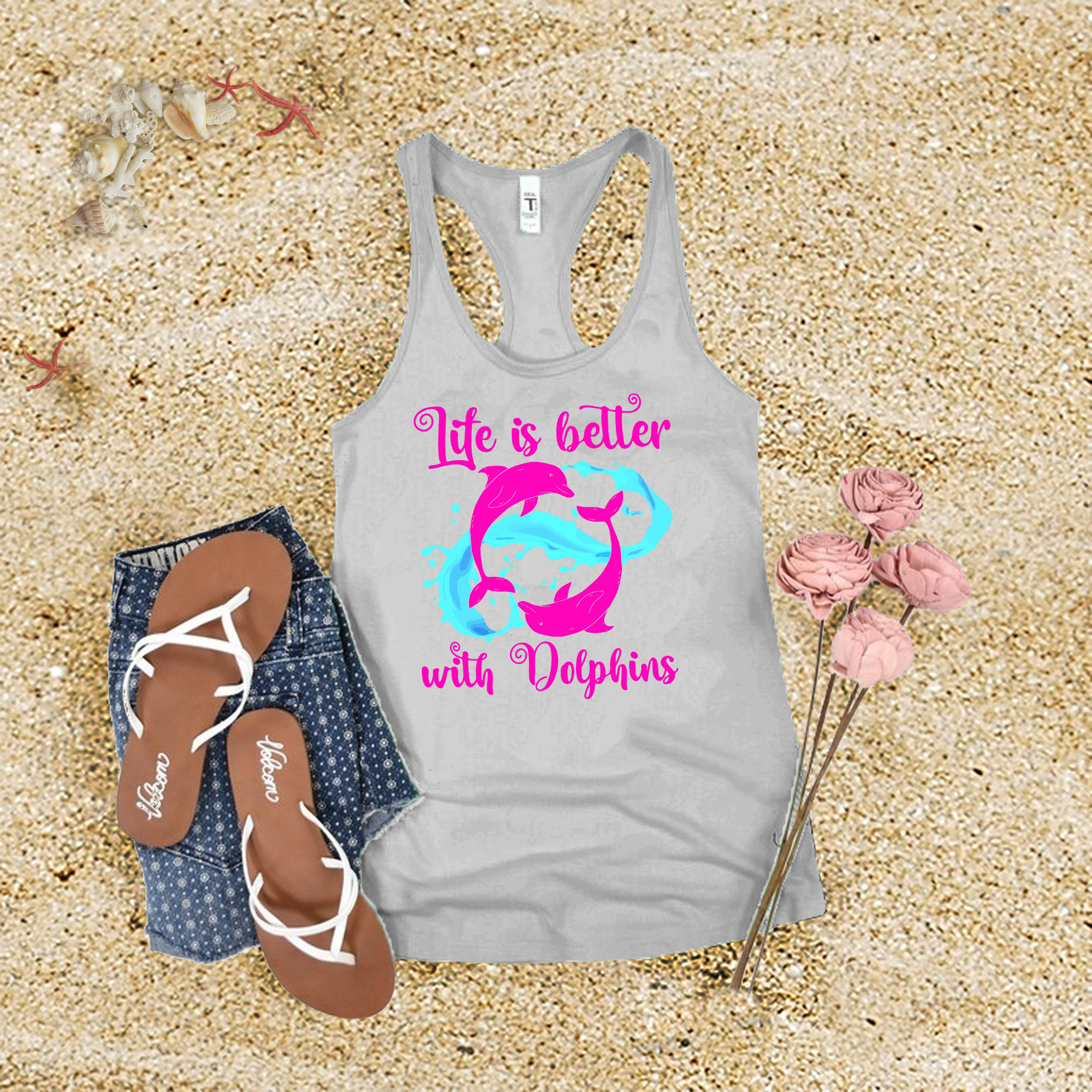 Life Is Better With Dolphins Tank Top