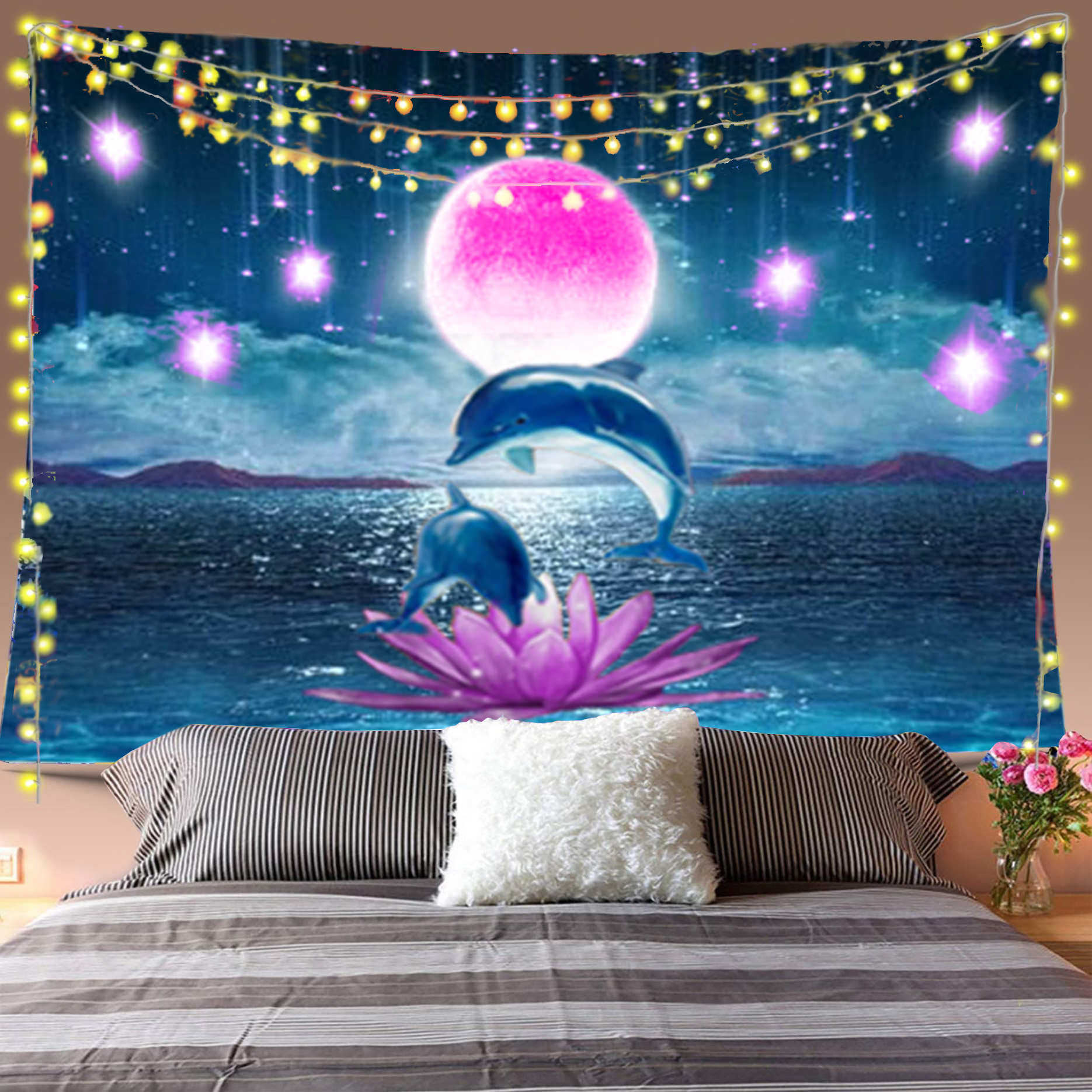 Dolphin Flower Tapestry