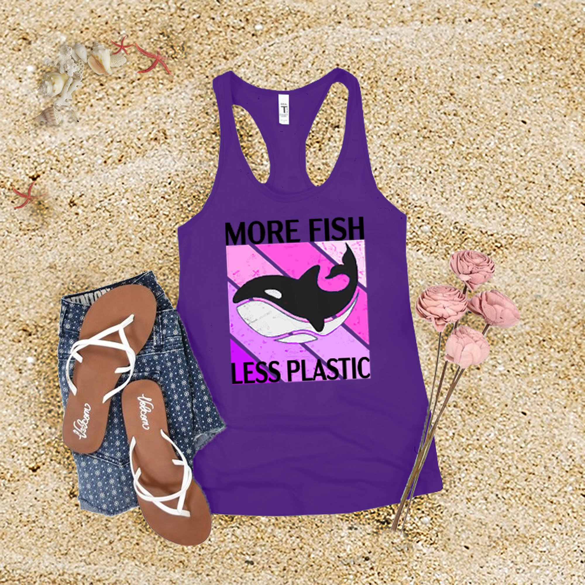 More Fish Less Plastic Tank Top