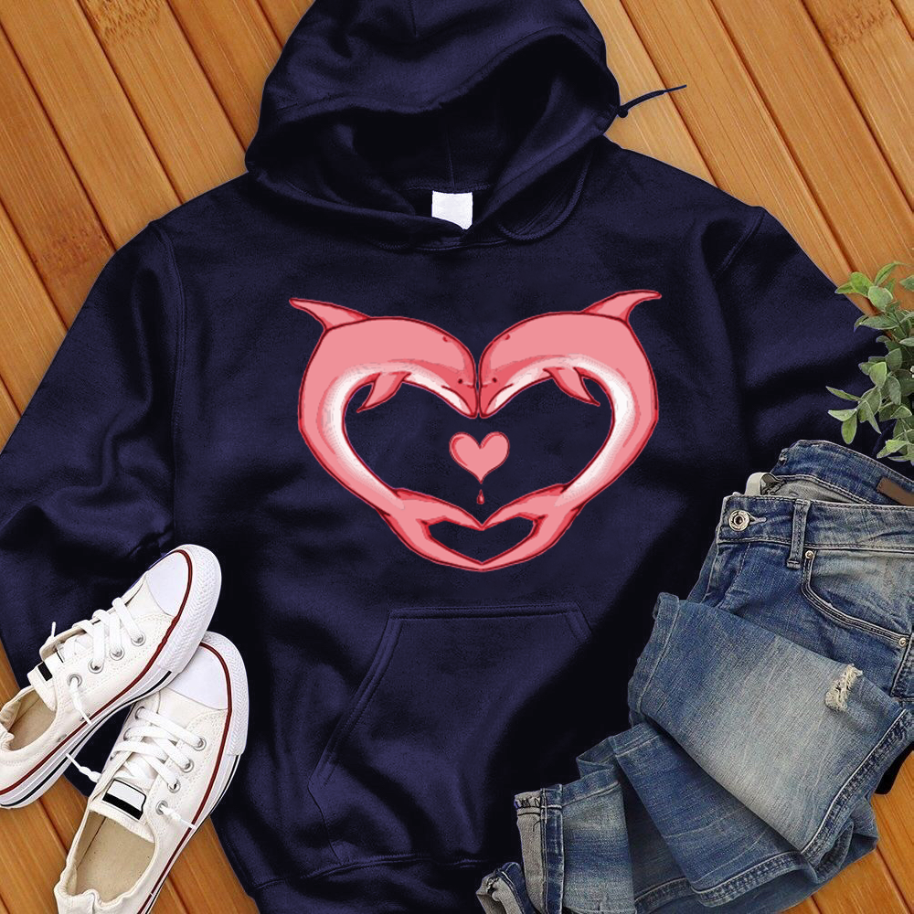 Pink Dolphin Heart Hoodie