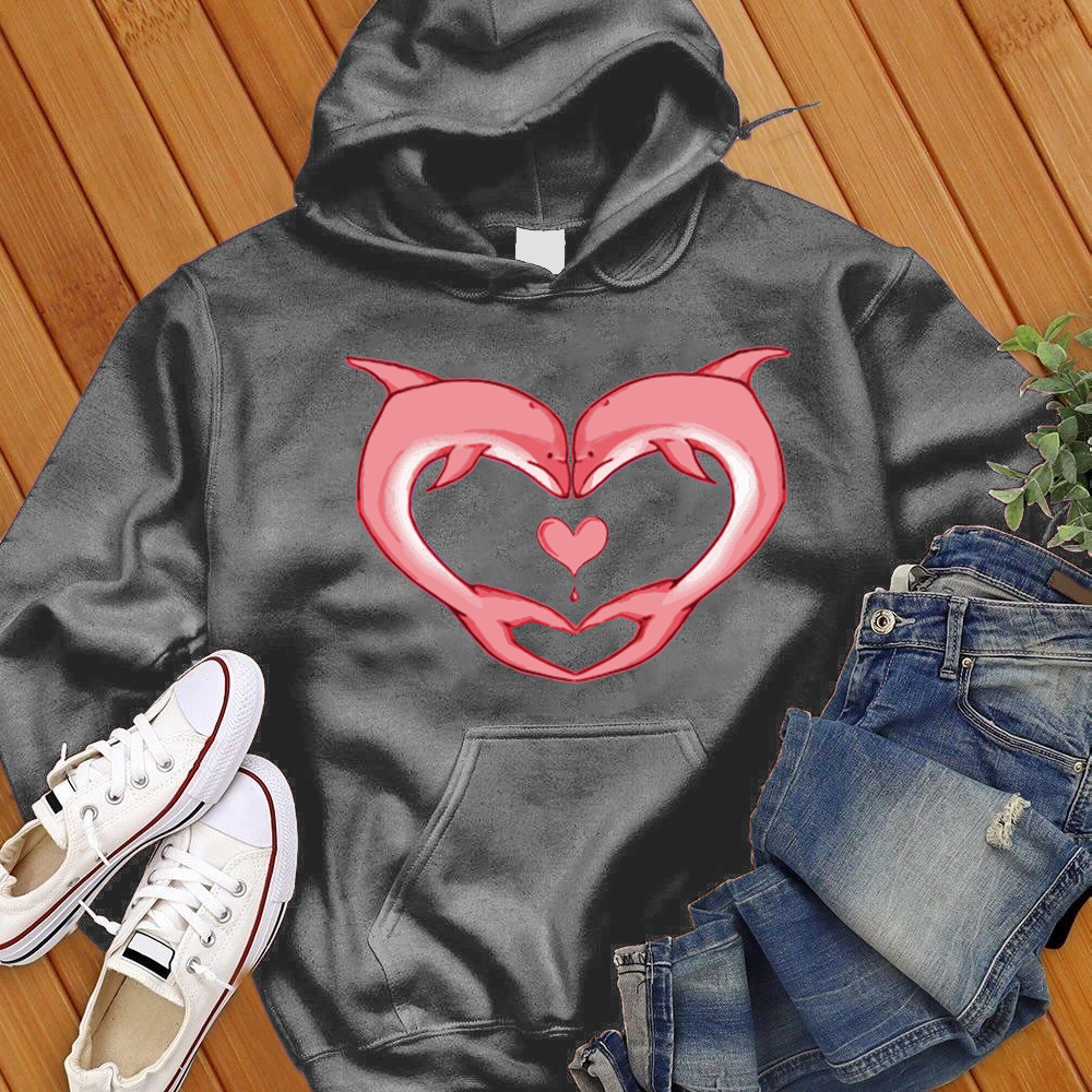 Pink Dolphin Heart Hoodie