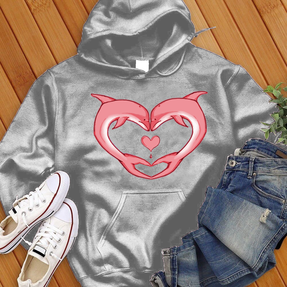 Pink Dolphin Heart Hoodie