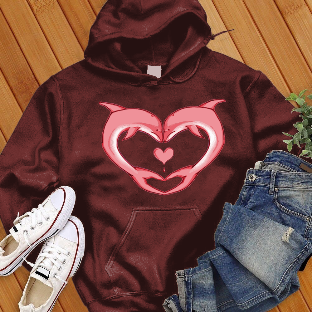 Pink Dolphin Heart Hoodie