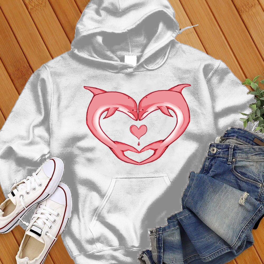 Pink Dolphin Heart Hoodie