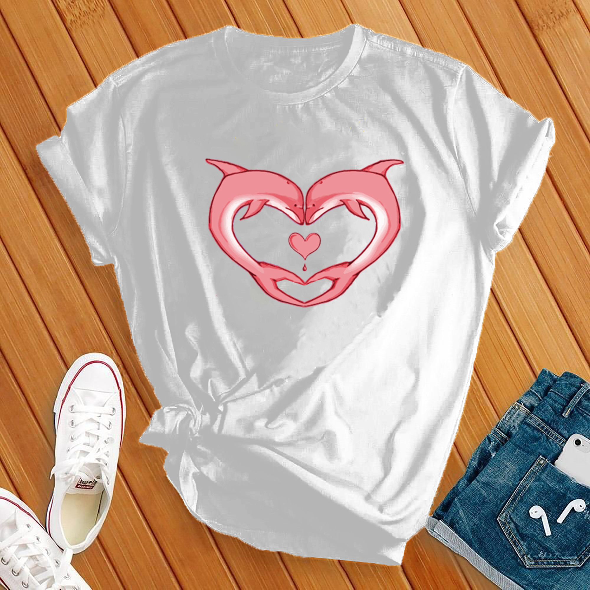 Pink Dolphin Heart Tee