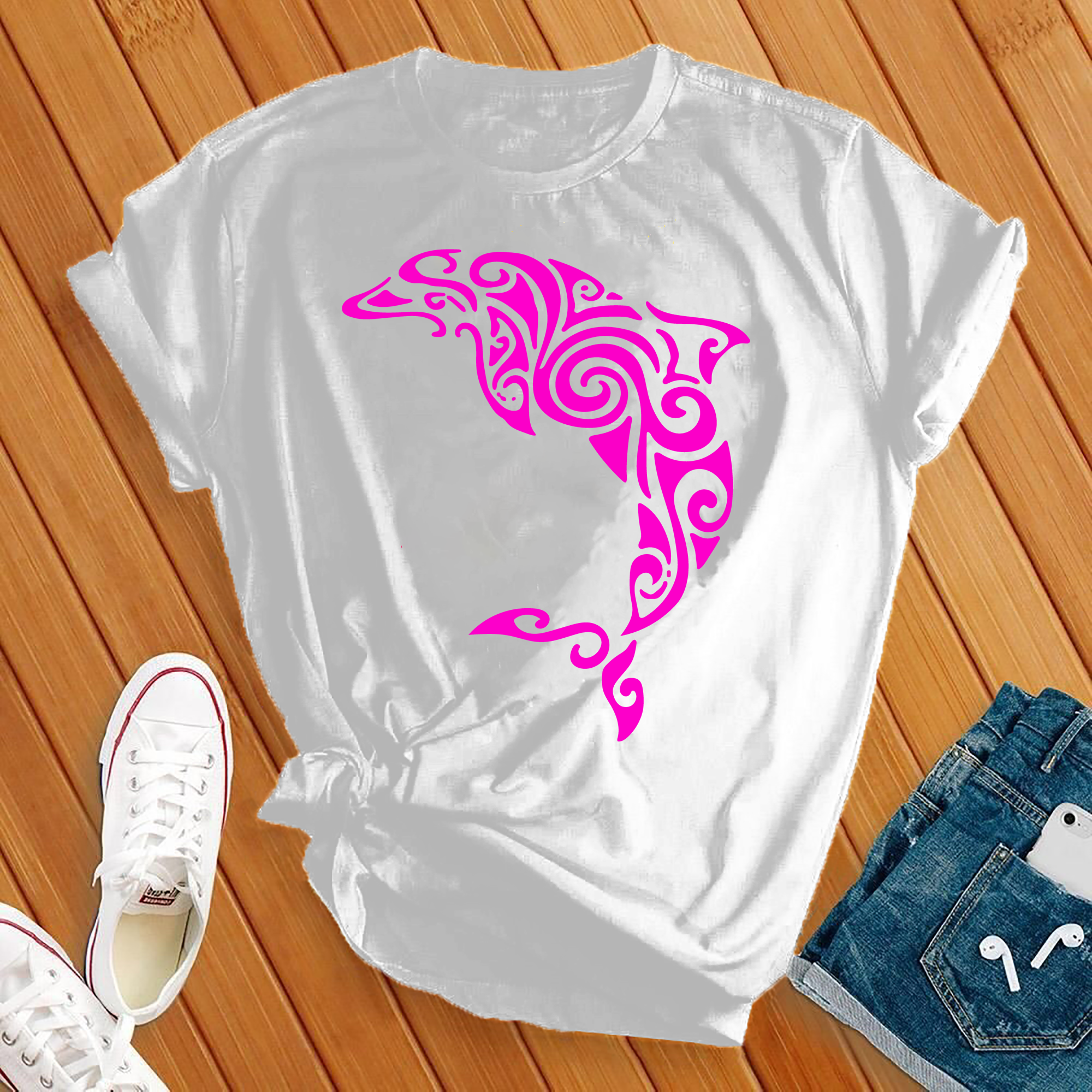 Neon Celestial Dolphin Tee