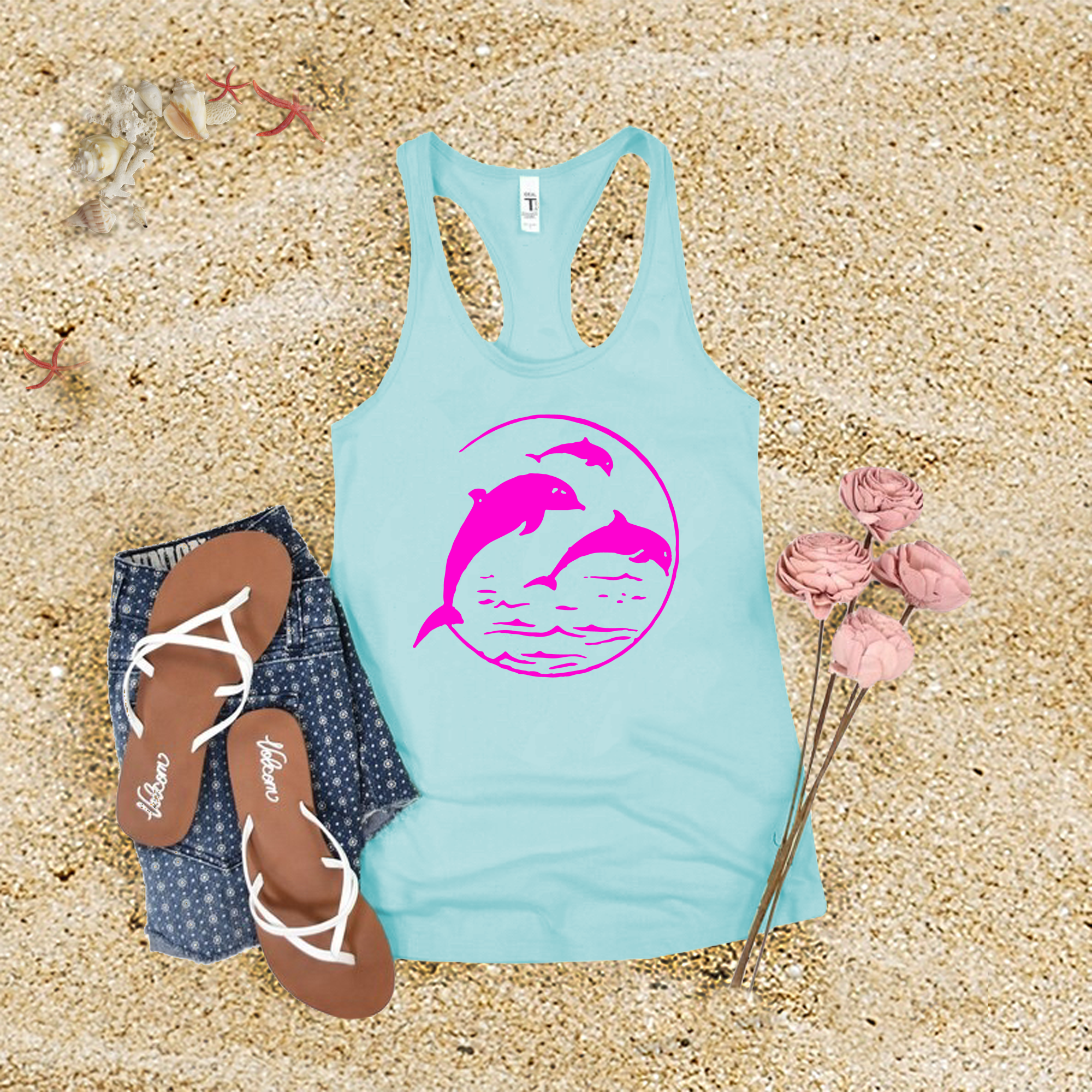 Neon Dolphins Tank Top