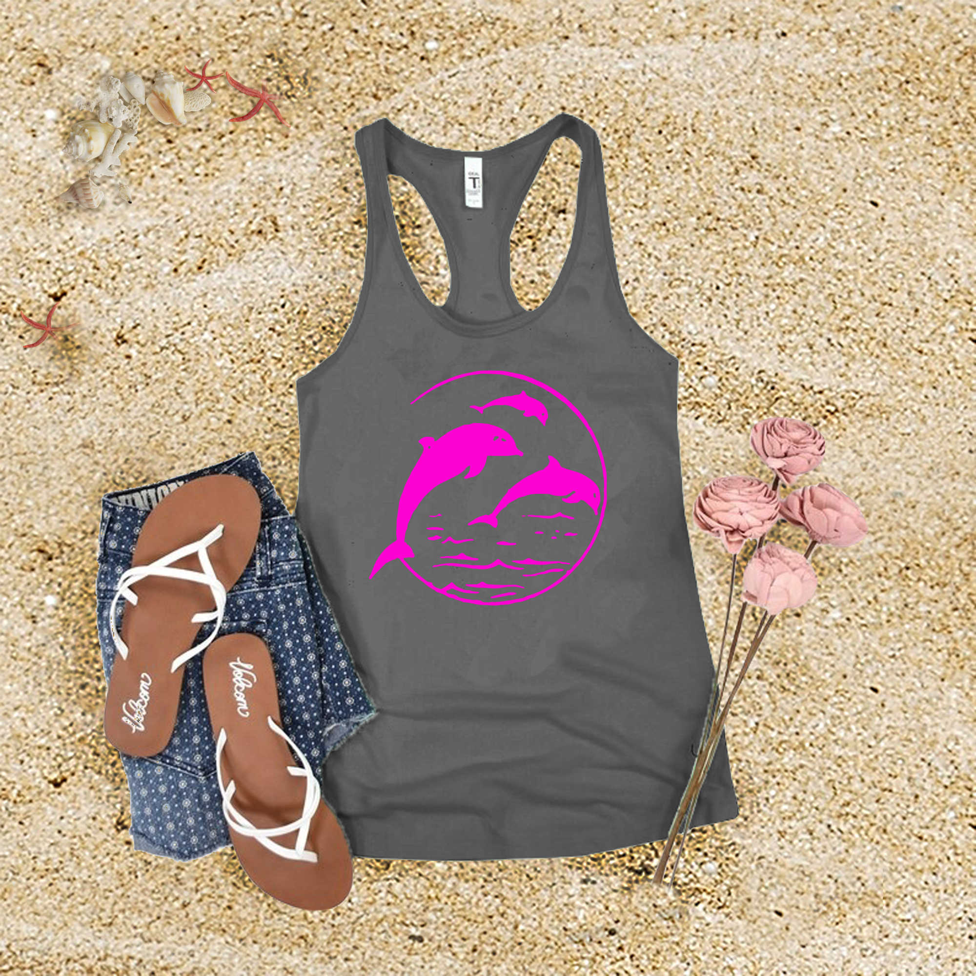 Neon Dolphins Tank Top