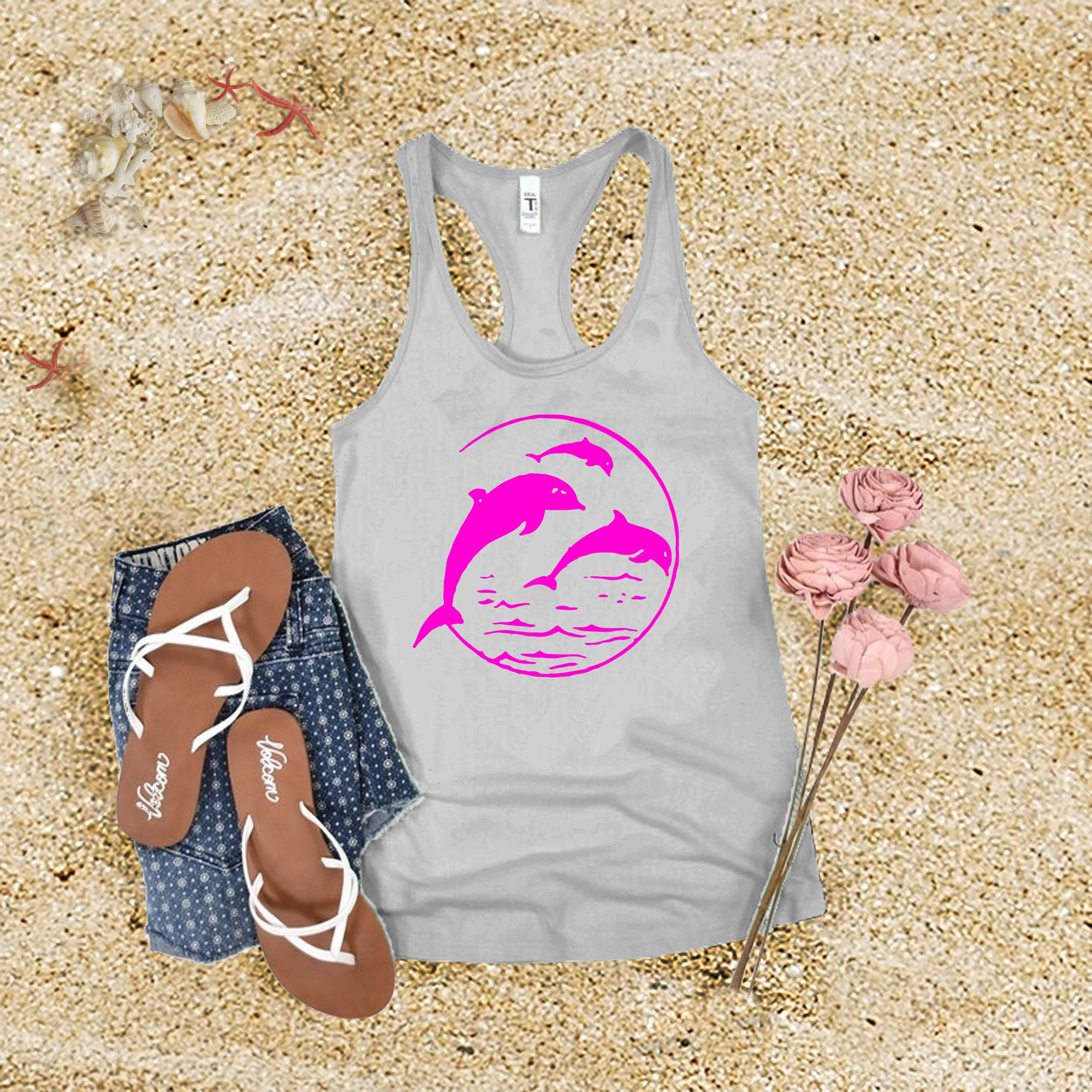 Neon Dolphins Tank Top