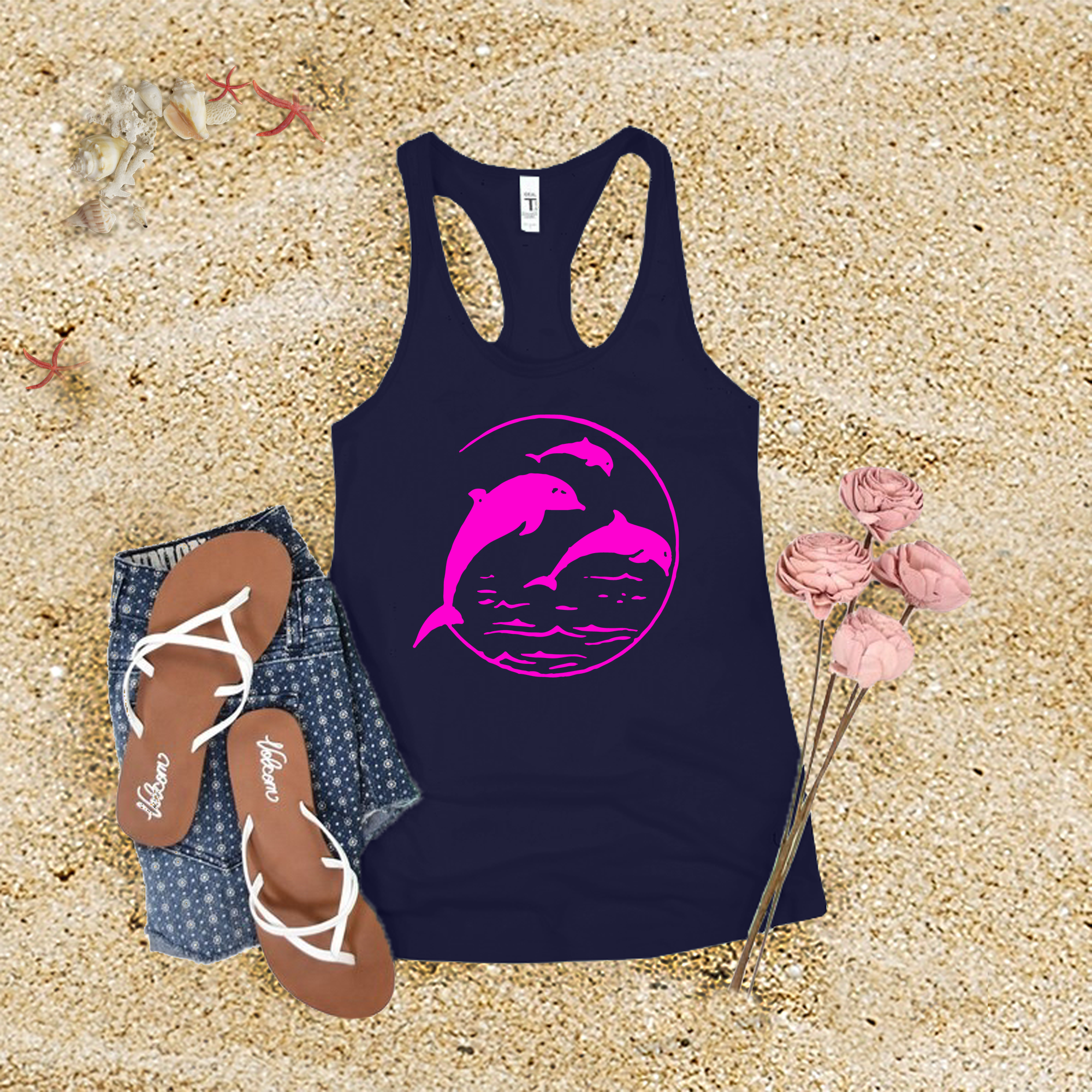 Neon Dolphins Tank Top