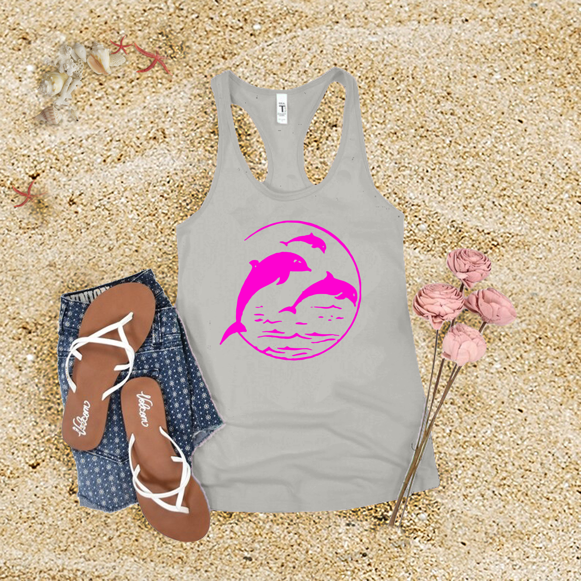 Neon Dolphins Tank Top