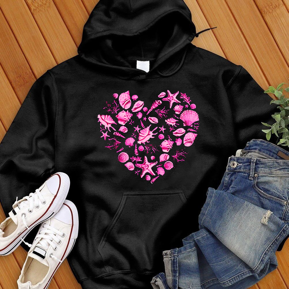 Neon Seashells Heart Hoodie