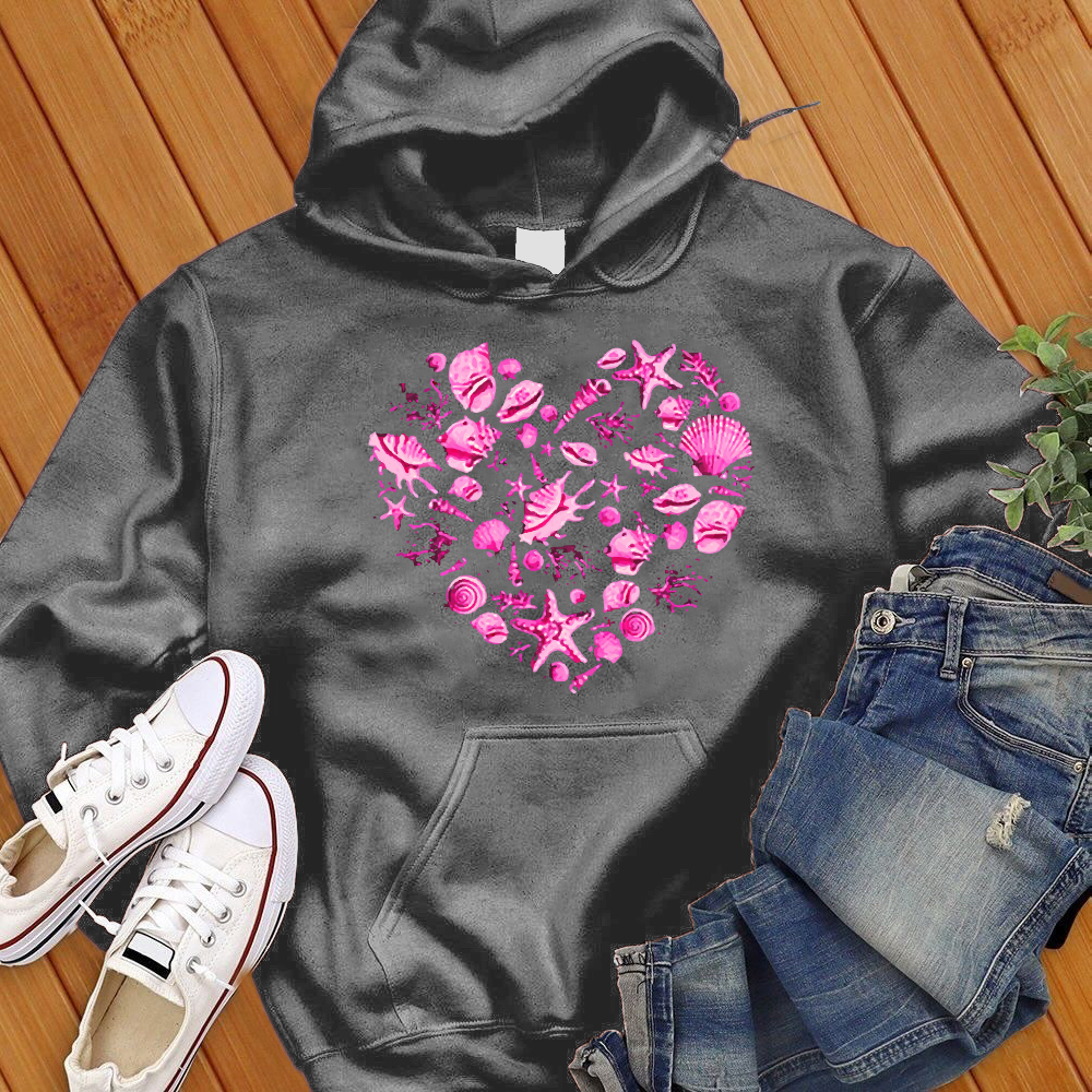 Neon Seashells Heart Hoodie