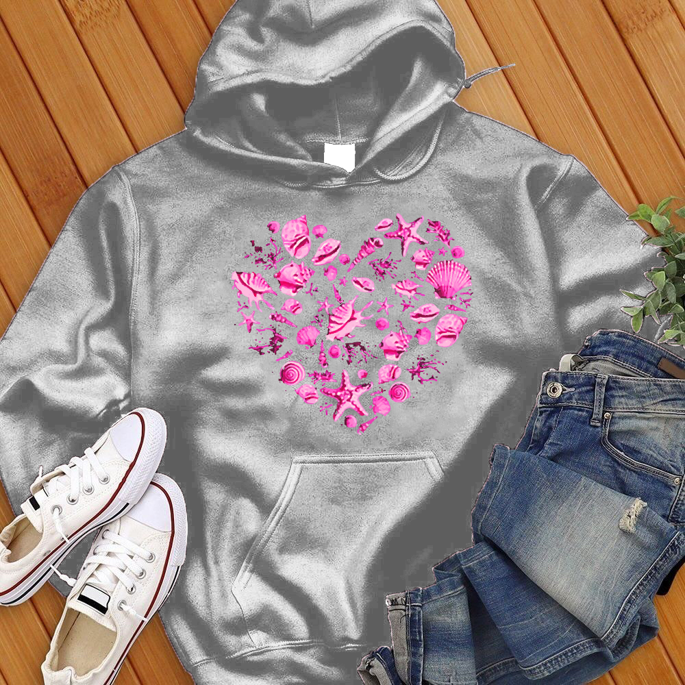 Neon Seashells Heart Hoodie