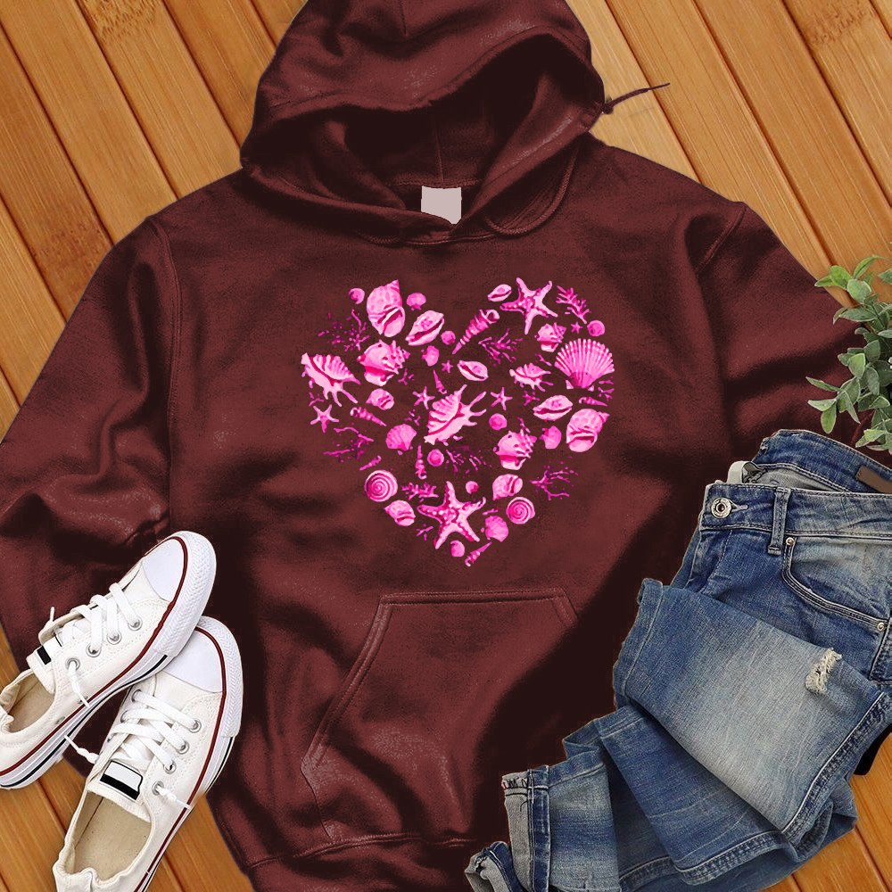 Neon Seashells Heart Hoodie