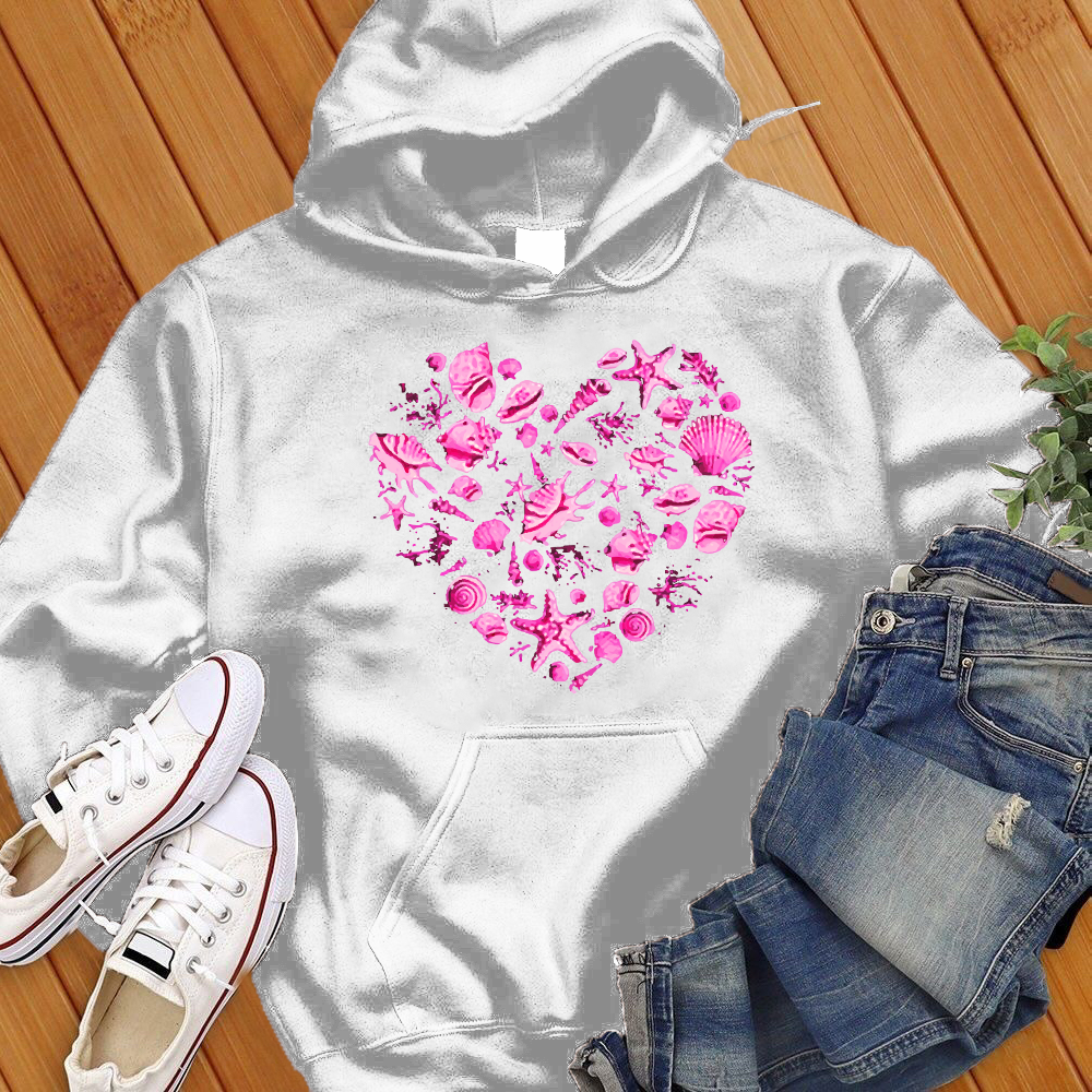 Neon Seashells Heart Hoodie