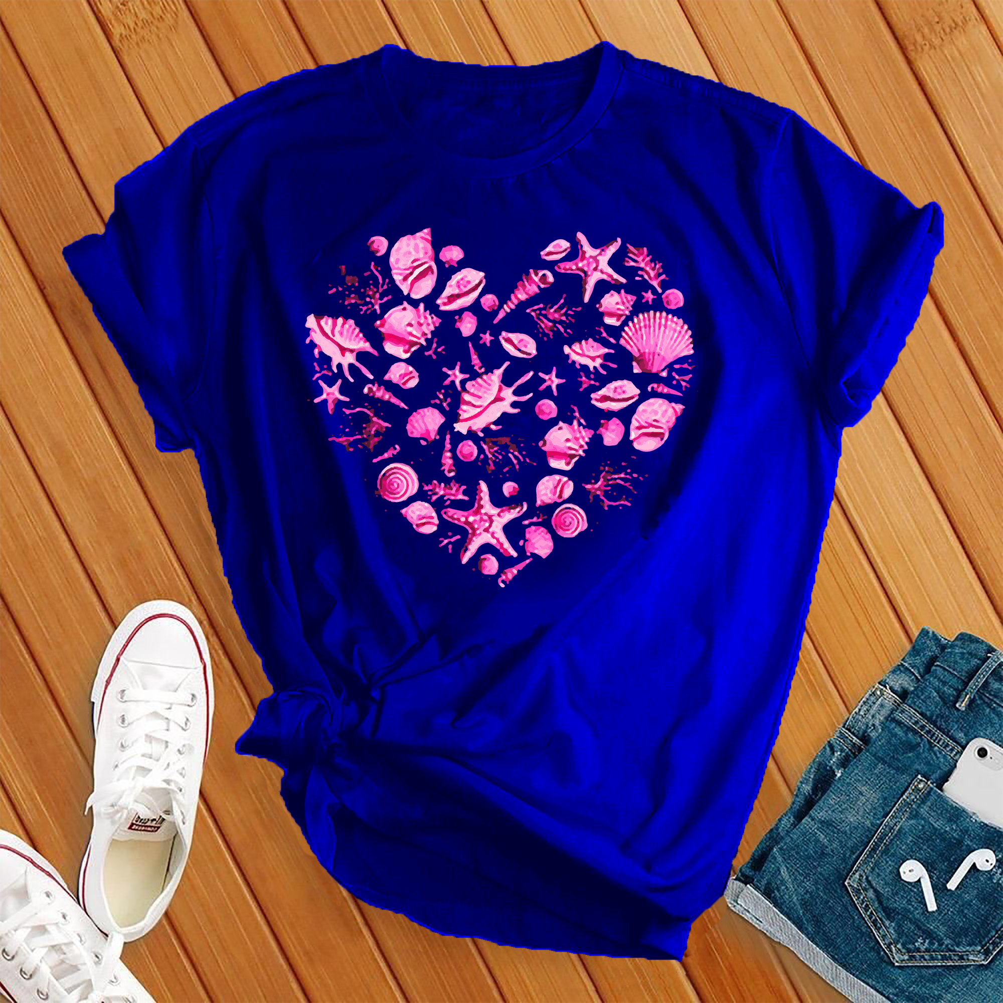 Neon Seashell Heart Tee