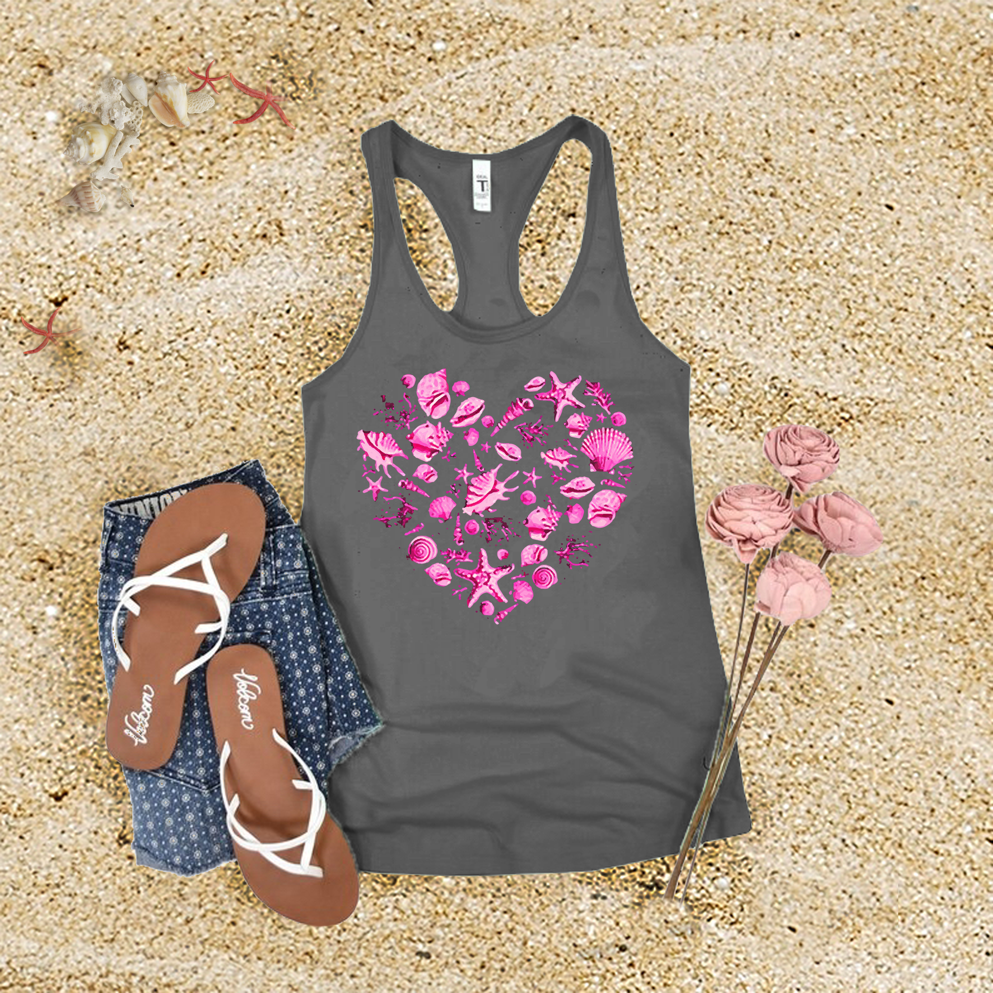 Neon Seashell Tank Top