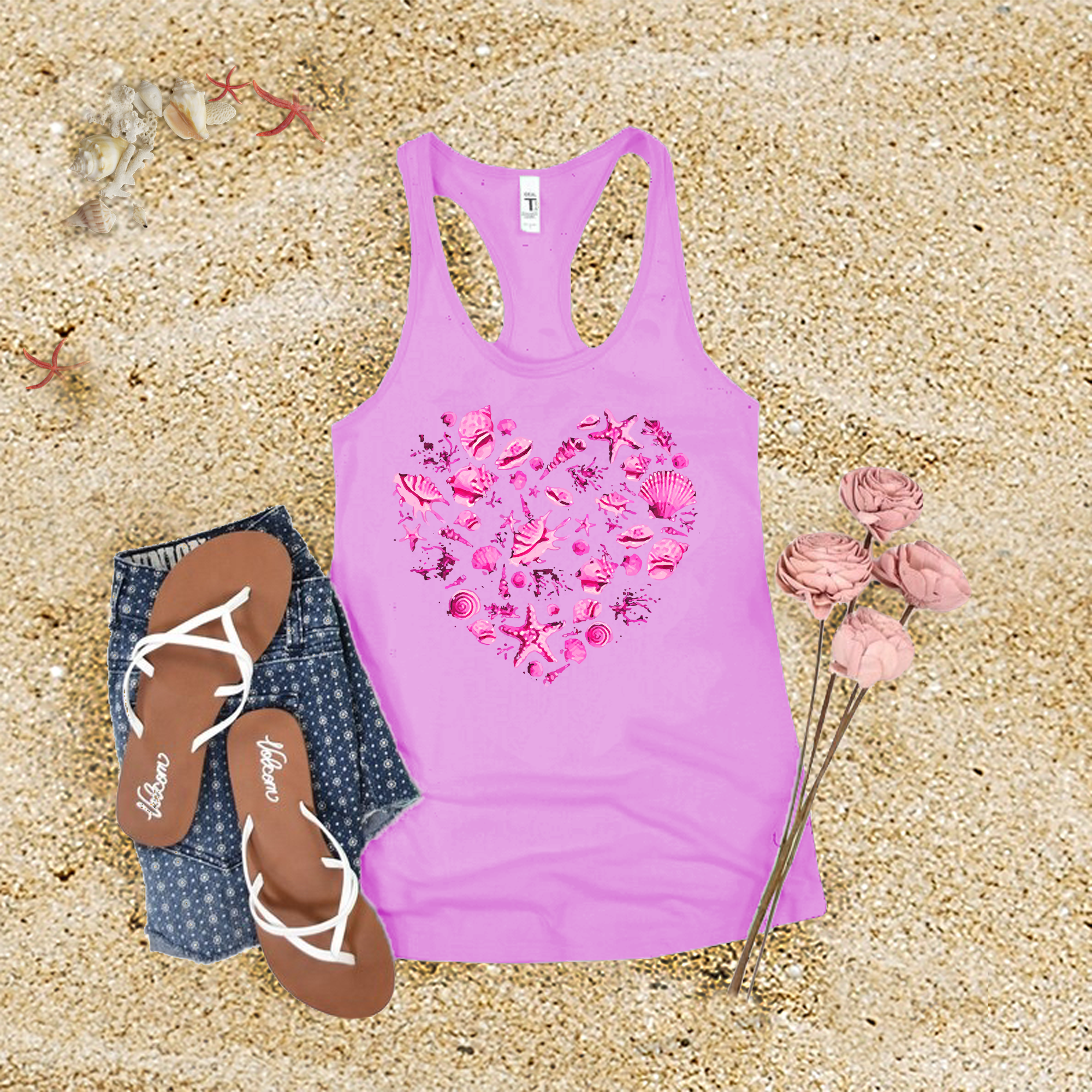 Neon Seashell Tank Top