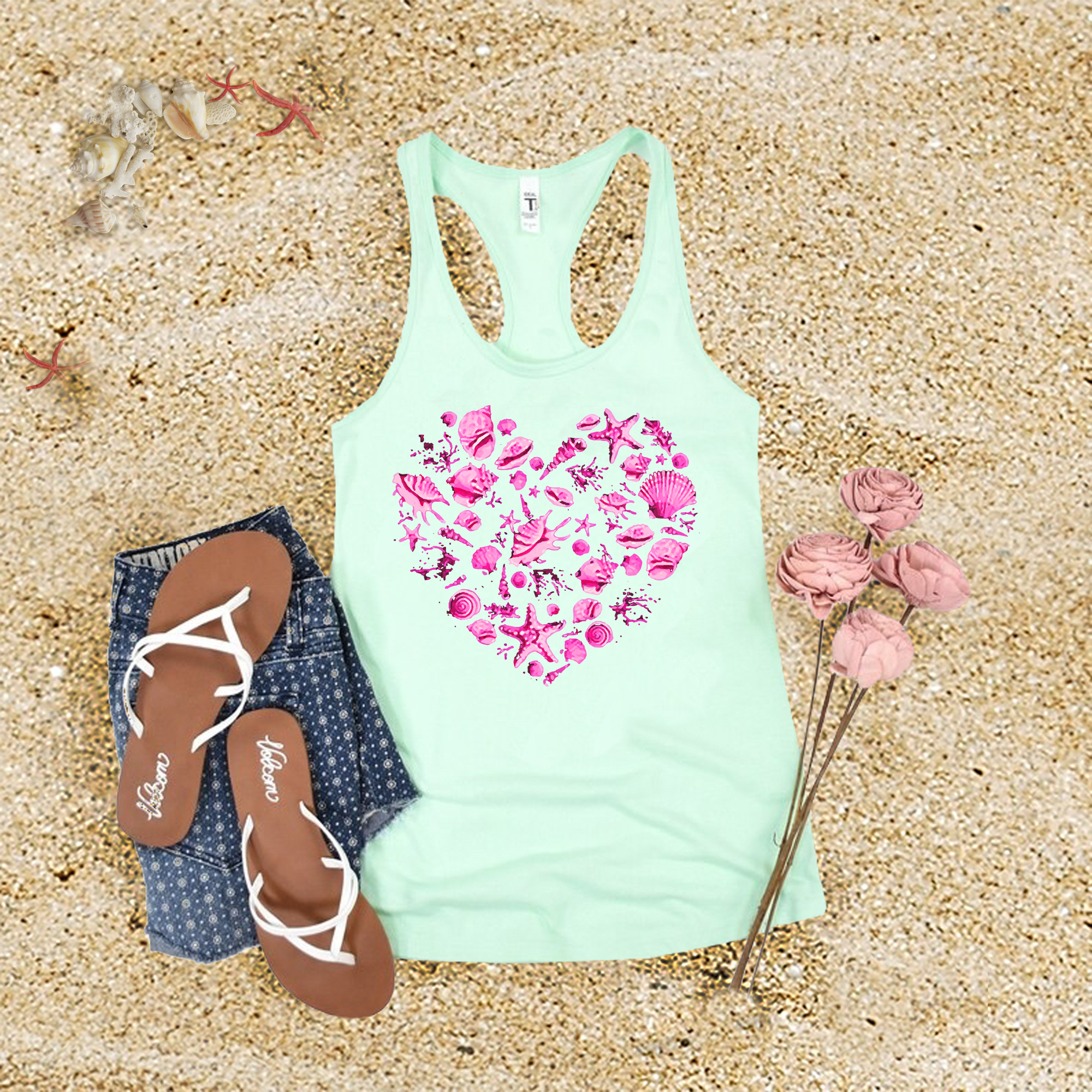 Neon Seashell Tank Top